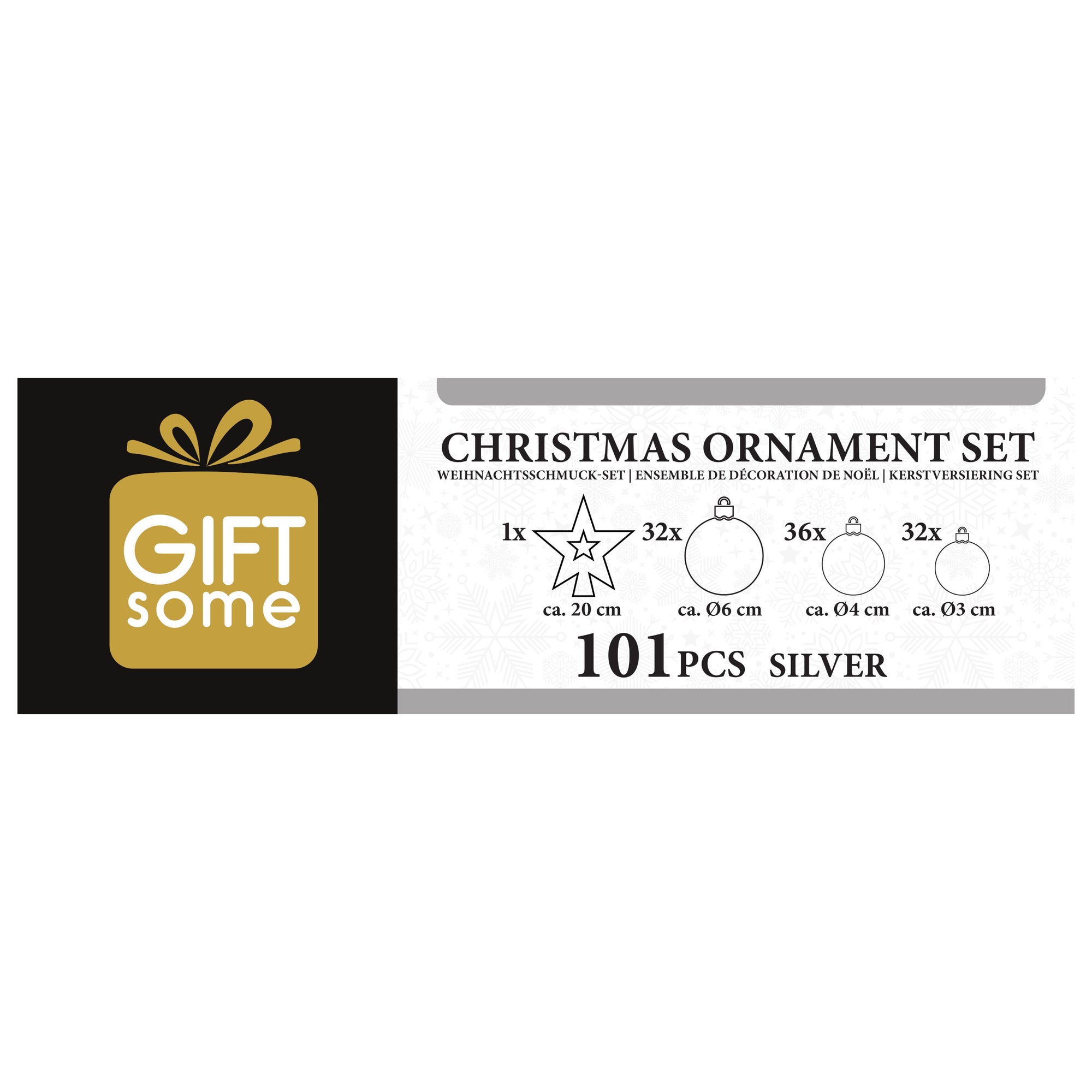 GIFTSOME KERSTBALLEN SET 101 STUKS ZILVER - Tuincentrum Lopik