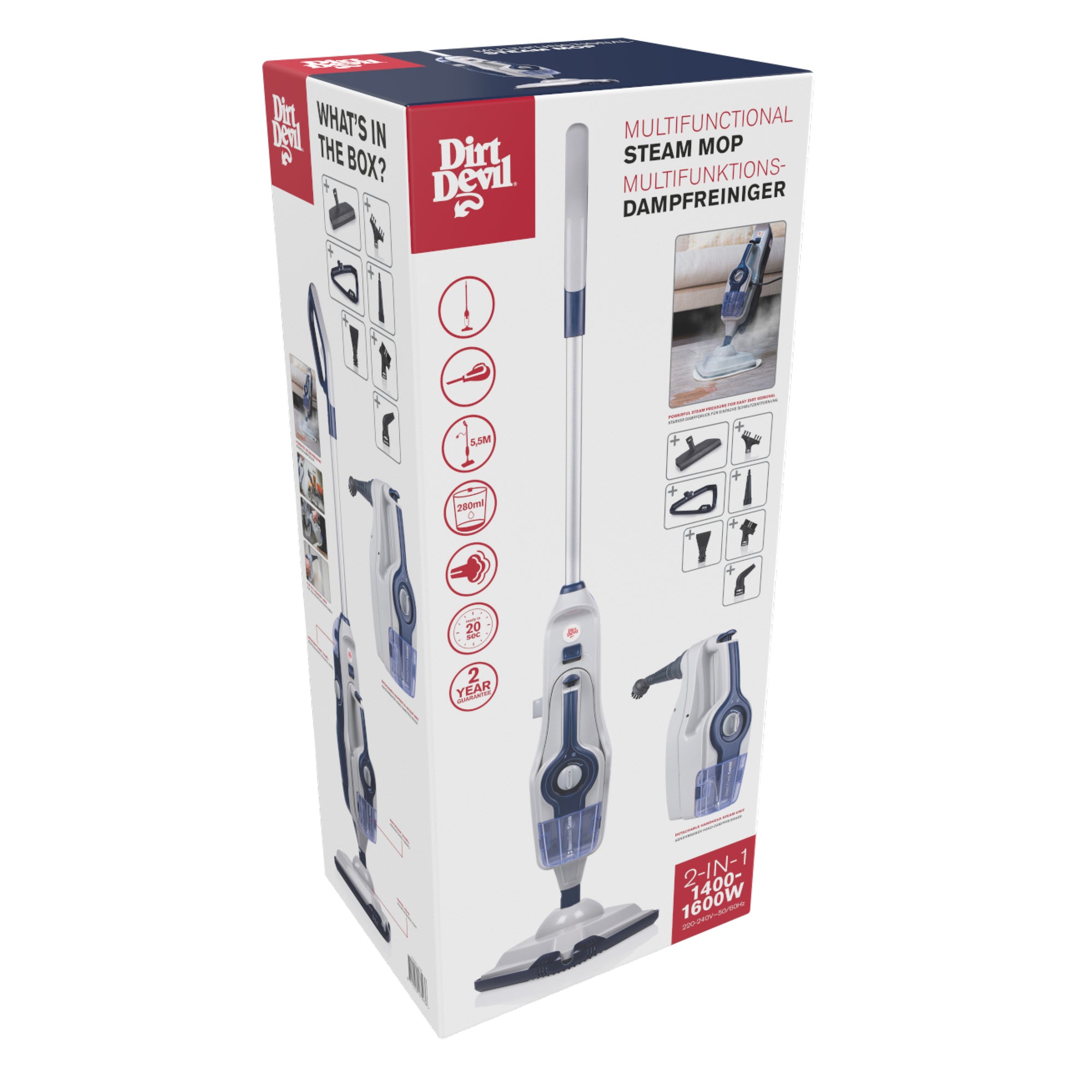 DIRT DEVIL STEAM MOP 1600W - Tuincentrum Lopik