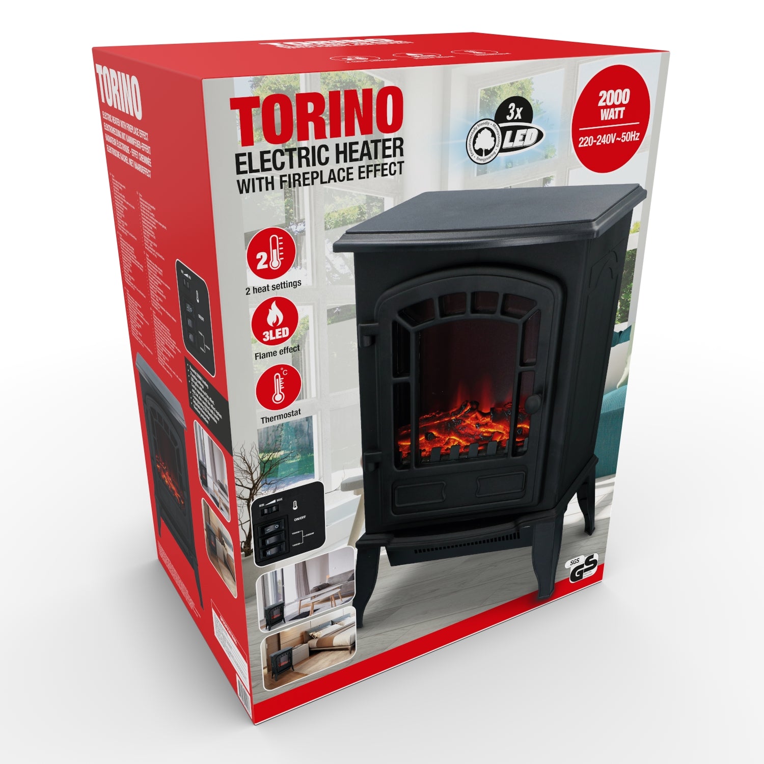 CLASSIC FIRE SFEERHAARD TORINO LED 2000W MET VERWARMING EN VLAMEFFECT - Tuincentrum Lopik