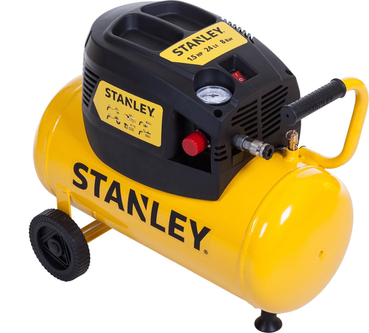 STANLEY LUCHTCOMPRESSOR DN 200/8/24 24L 8BAR 1100W - Tuincentrum Lopik