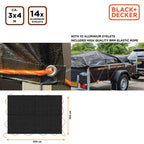 BLACK+DECKER AFDEKZEIL AANHANGER 3X4M 14 RINGEN ALUMINIUM WEERBESTENDIG - Tuincentrum Lopik