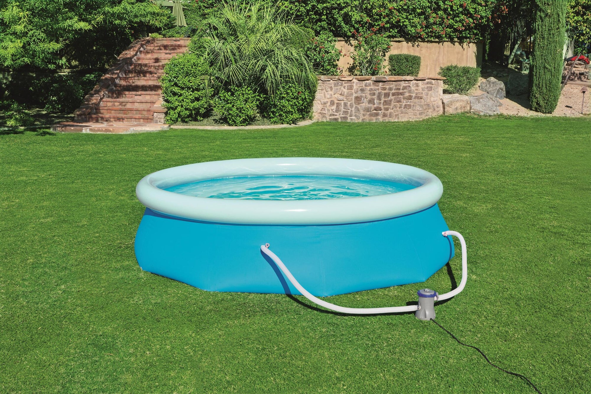 BESTWAY POOL FAST SET 305X76CM PVC - OPBLAASBAAR ZWEMBAD - Tuincentrum Lopik