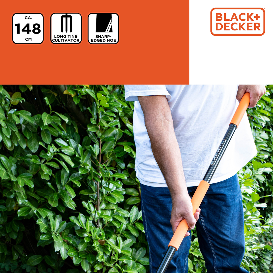 BLACK+DECKER CULTIVATOR HANDHAK FIBERGLAS HANDVAT 3 TANDEN STAAL - Tuincentrum Lopik
