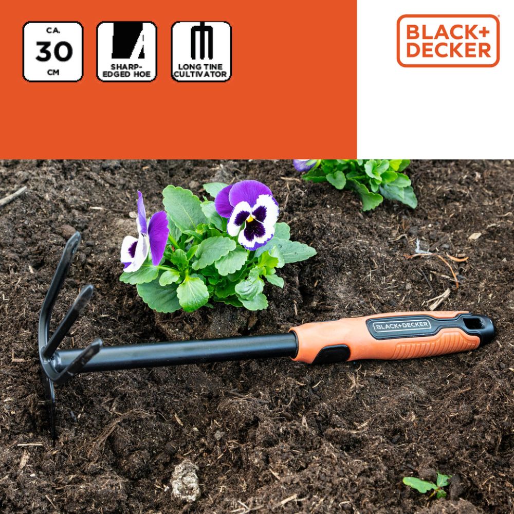 BLACK+DECKER CULTIVATOR HANDSCHOFFEL STAAL 30CM ERGONOMISCH HANDVAT - Tuincentrum Lopik
