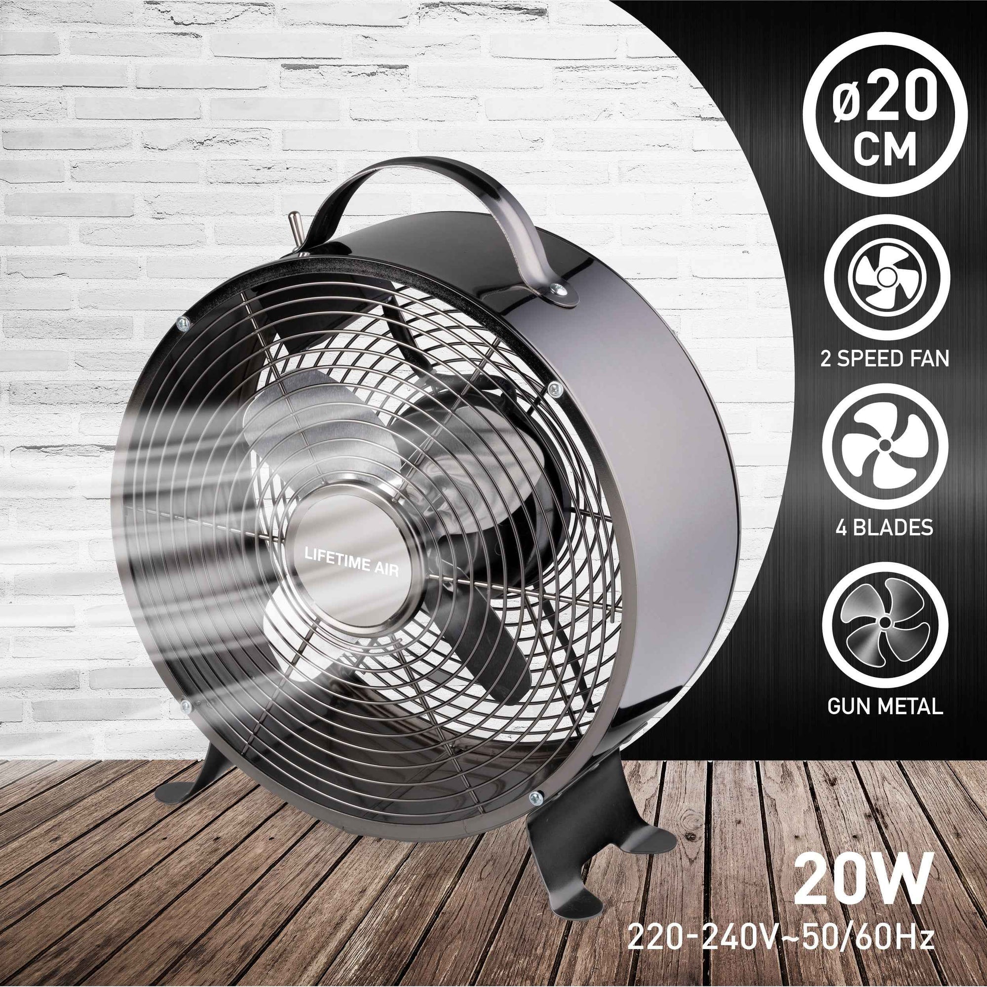LIFETIME AIR TAFELVENTILATOR 20CM 20W 230V - Tuincentrum Lopik