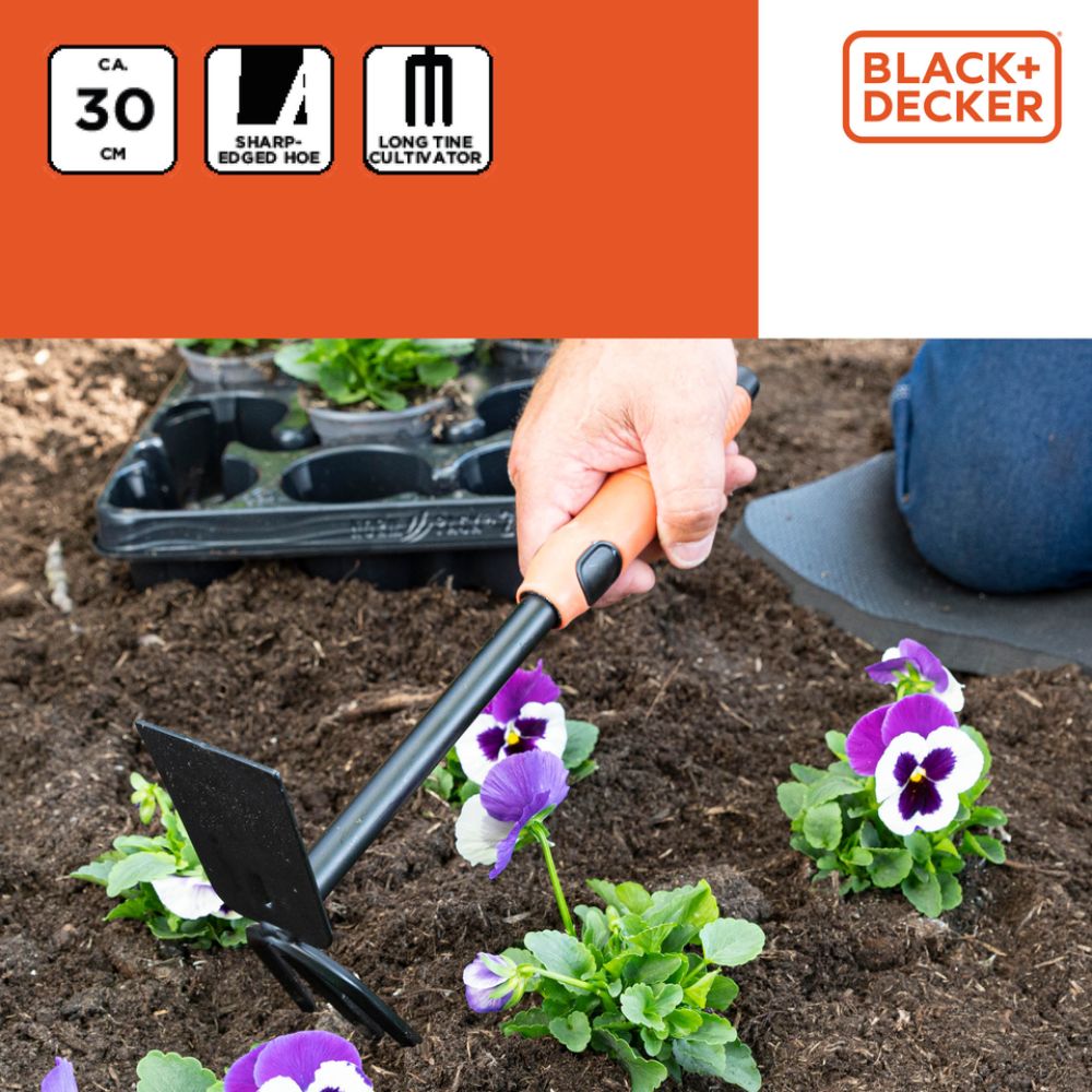 BLACK+DECKER CULTIVATOR HANDSCHOFFEL STAAL 30CM ERGONOMISCH HANDVAT - Tuincentrum Lopik