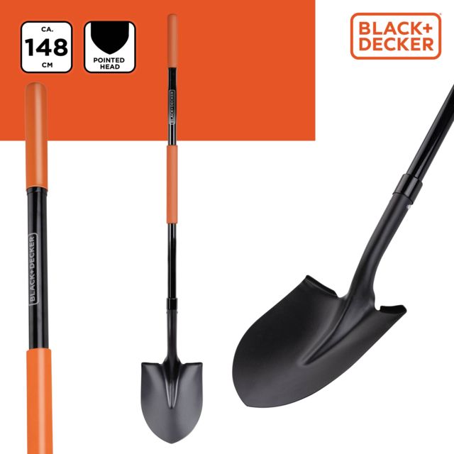 BLACK+DECKER SPADE GLASVEZEL 148CM ROESTVRIJ KOOLSTOFSTAAL - Tuincentrum Lopik