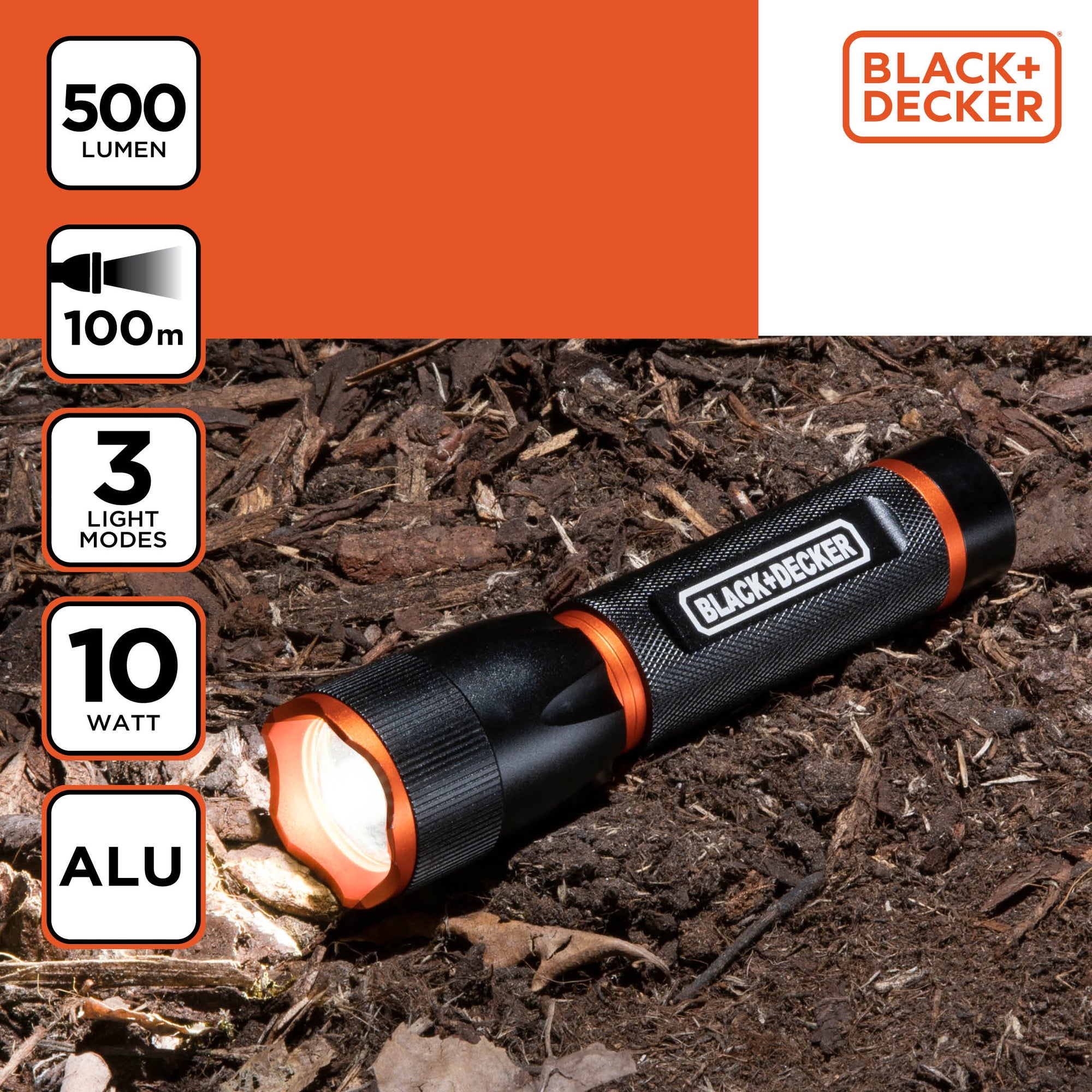 BLACK+DECKER LED ZAKLAMP 10W 500LM 100M BEREIK - Tuincentrum Lopik