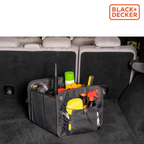 BLACK+DECKER KOFFERBAK ORGANIZER OPVOUWBAAR 59X36X30CM 2 VAKKEN ZWART - Tuincentrum Lopik