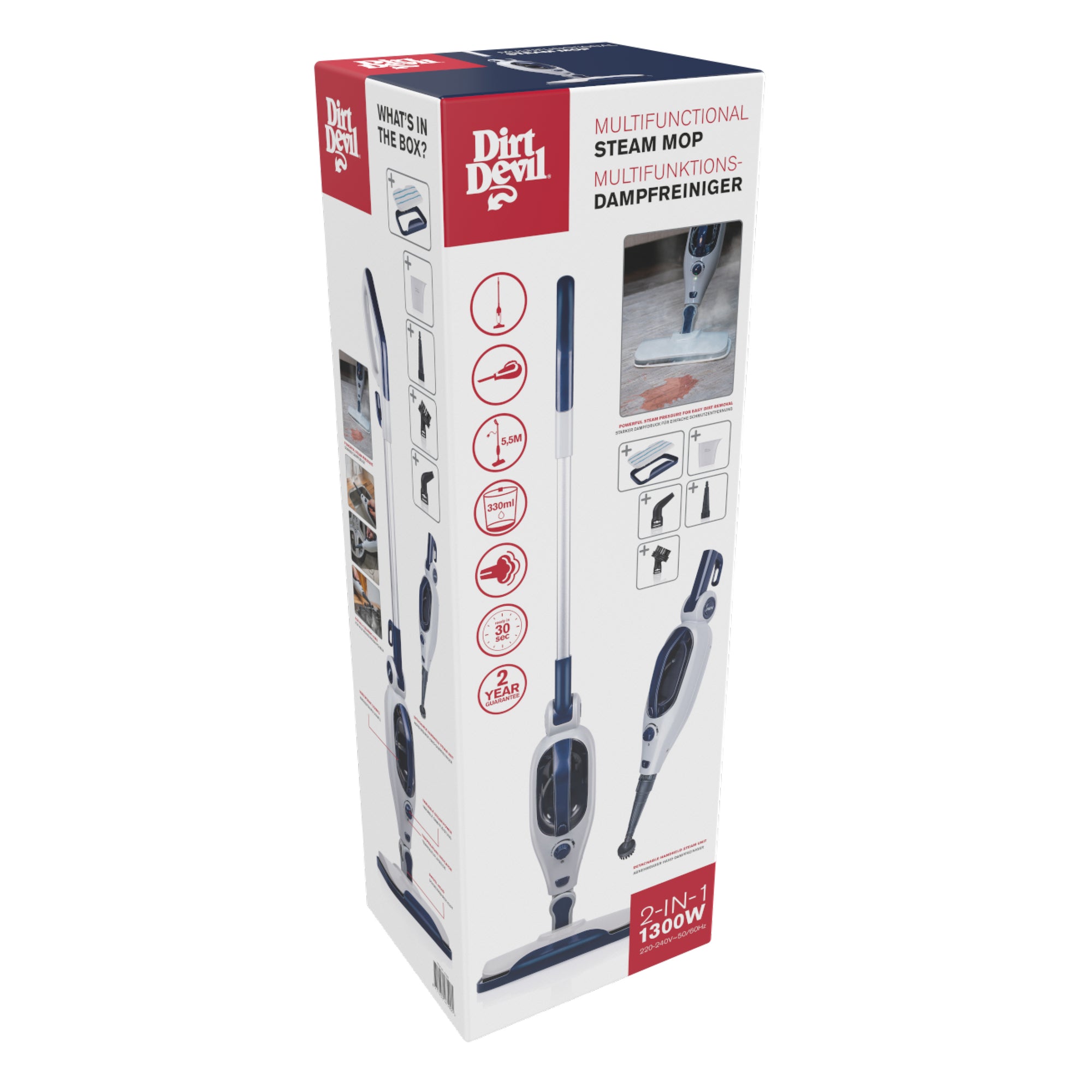 DIRT DEVIL STEAM MOP 1300W - Tuincentrum Lopik