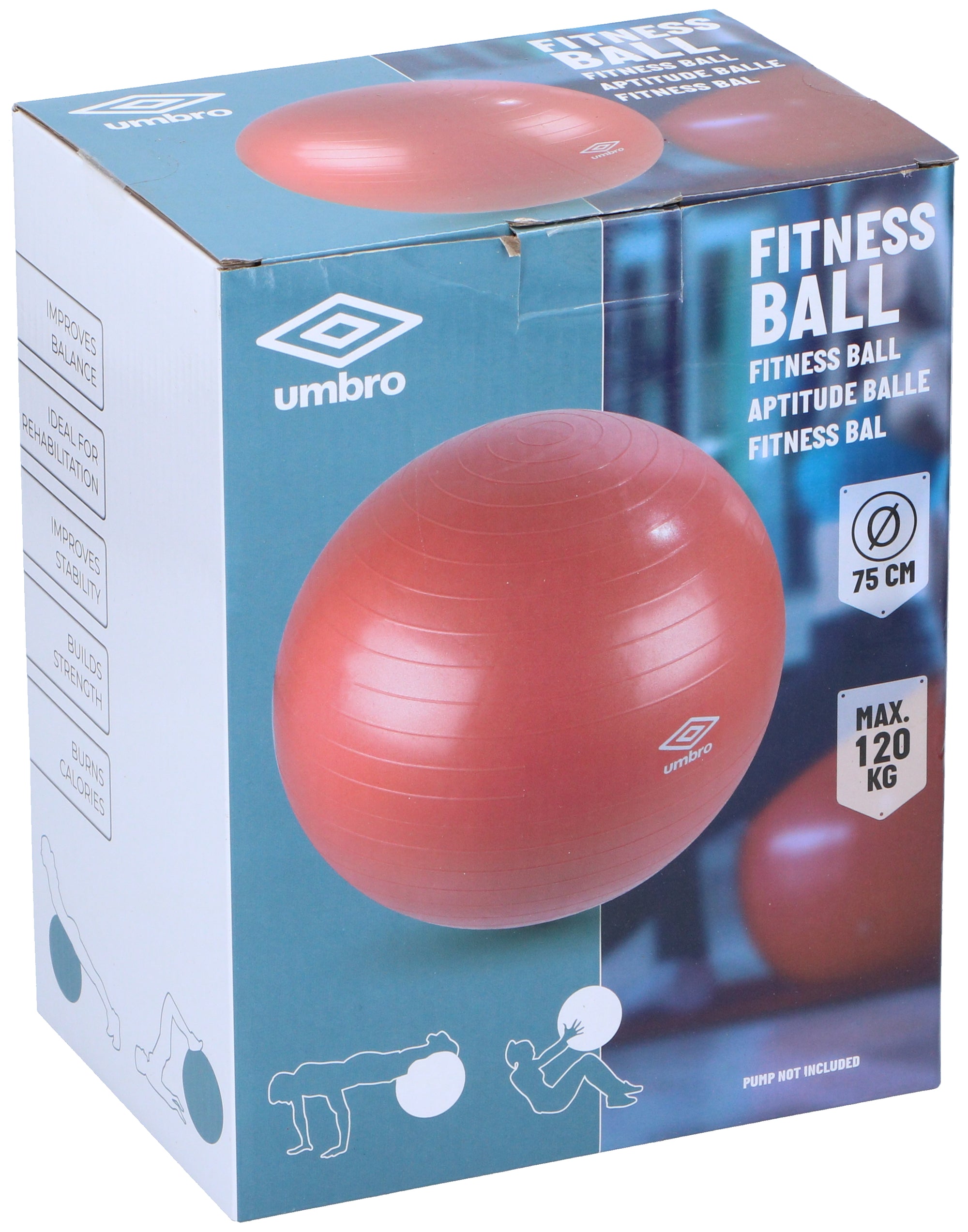 UMBRO FITNESS BALL D75CM RED - Tuincentrum Lopik