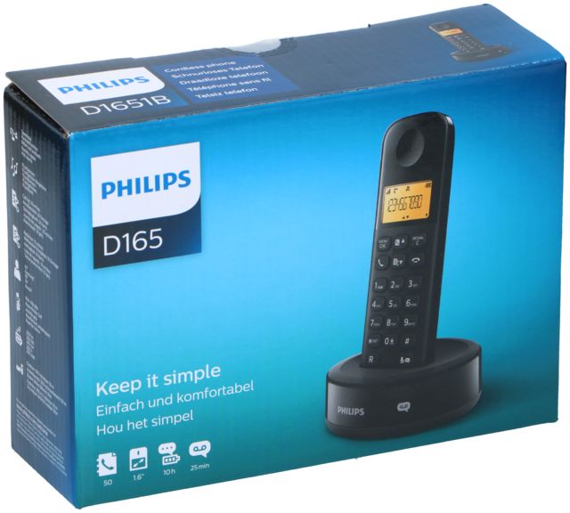 PHILIPS CORDLESS PHONE 230V D1651B/01 - Tuincentrum Lopik