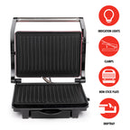 ALPINA CONTACTGRILL 1000W - ELEKTRISCHE GRILL VOOR PANINI EN VLEES - Tuincentrum Lopik