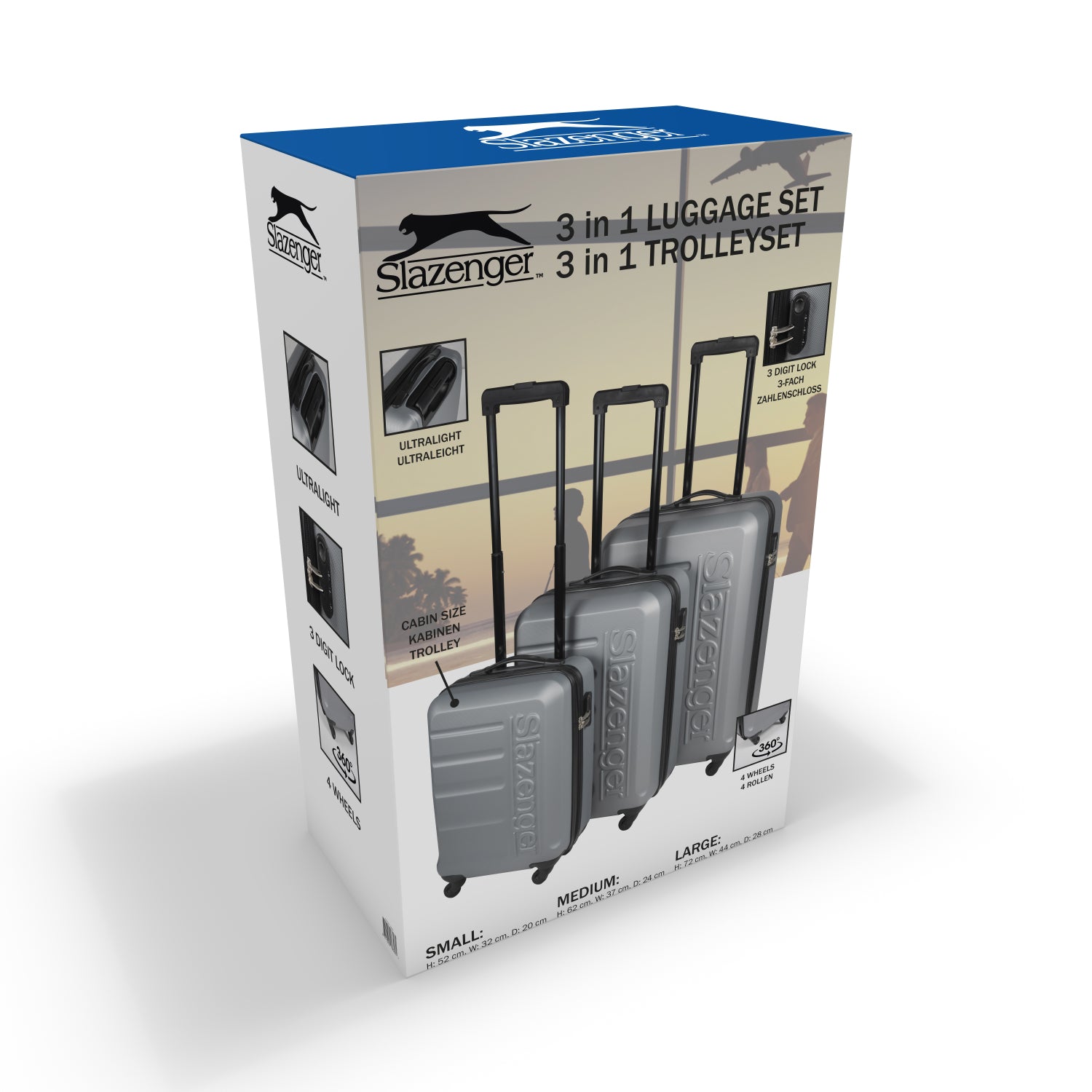 SLAZENGER HARDCASE KOFFERSET 3-DELIG - Tuincentrum Lopik
