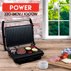 ALPINA CONTACTGRILL 1000W - ELEKTRISCHE GRILL VOOR PANINI EN VLEES - Tuincentrum Lopik