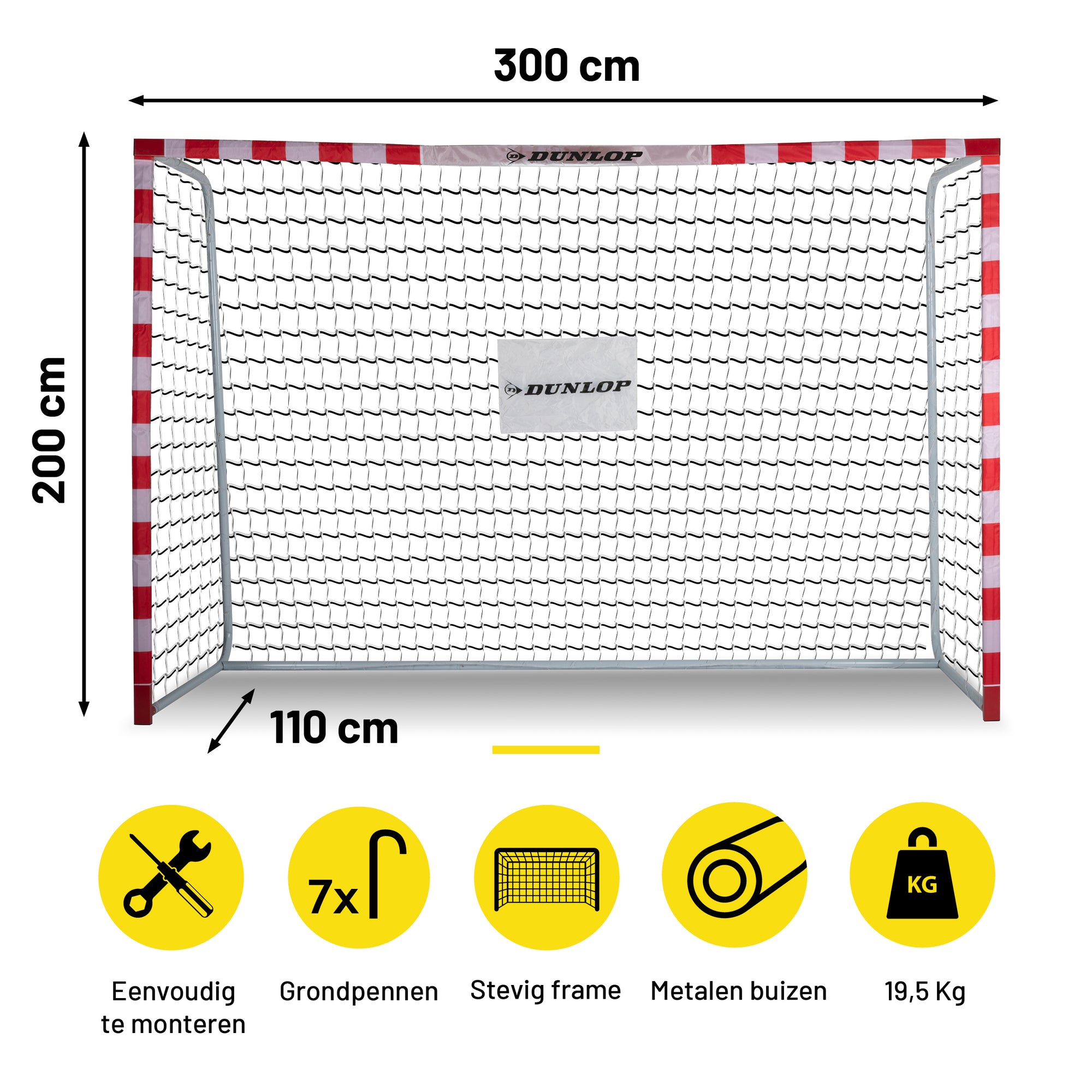 DUNLOP SOCCER GOAL 300 X 200 X 110CM - Tuincentrum Lopik