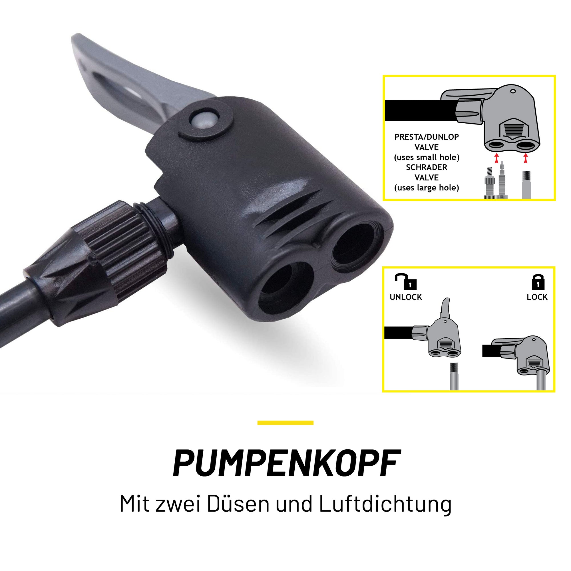 DUNLOP FIETSPOMP DUBBELE KAMER 65CM - Tuincentrum Lopik
