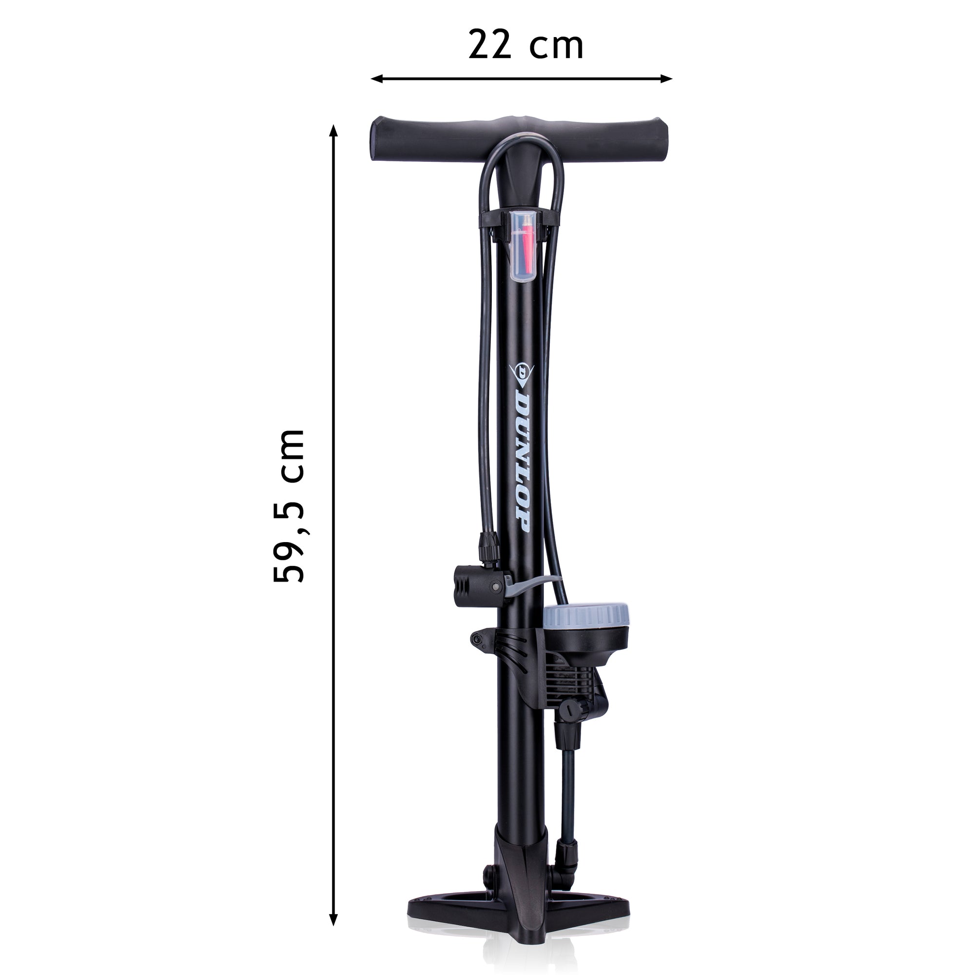 DUNLOP STAANDE FIETSPOMP 65CM MET MANOMETER - Tuincentrum Lopik
