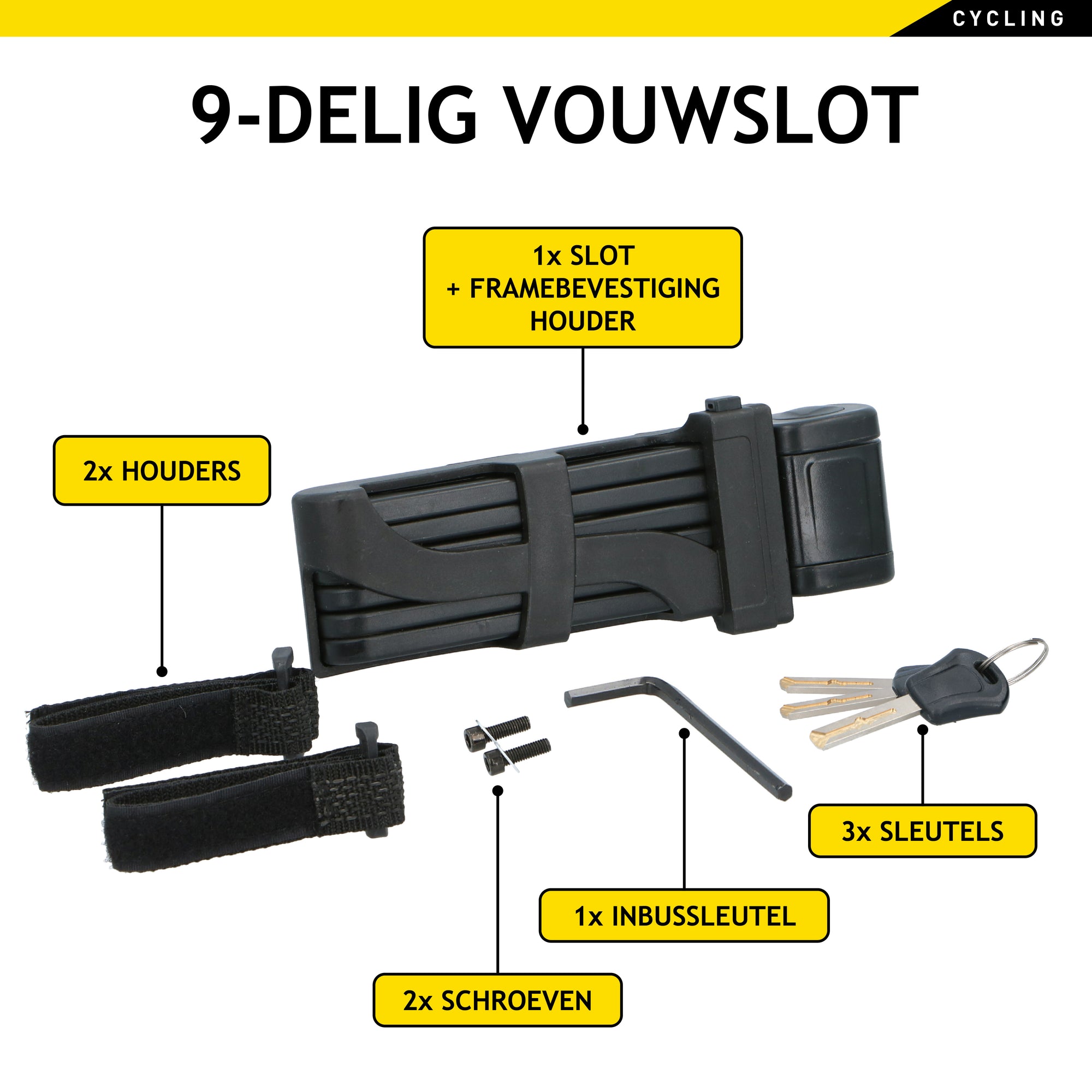 DUNLOP OPVOUWBAAR FIETSSLOT 85CM MET FRAMEHOUDER - Tuincentrum Lopik