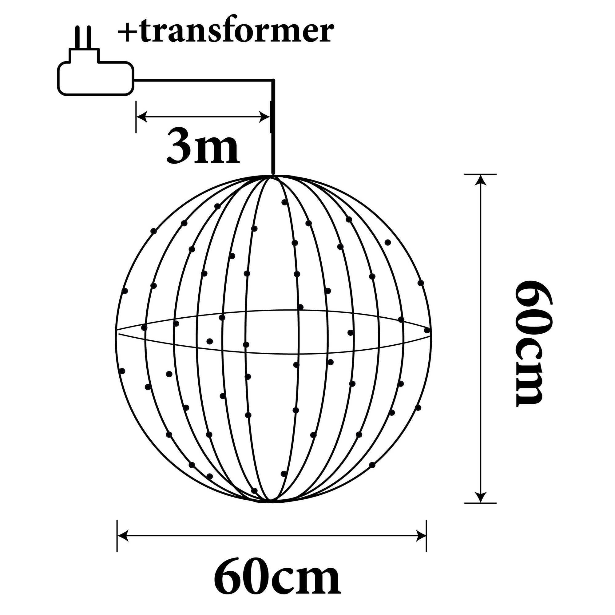 GIFTSOME LICHTBOL KERSTVERLICHTING 400 LED Ø60CM WARM WIT - Tuincentrum Lopik
