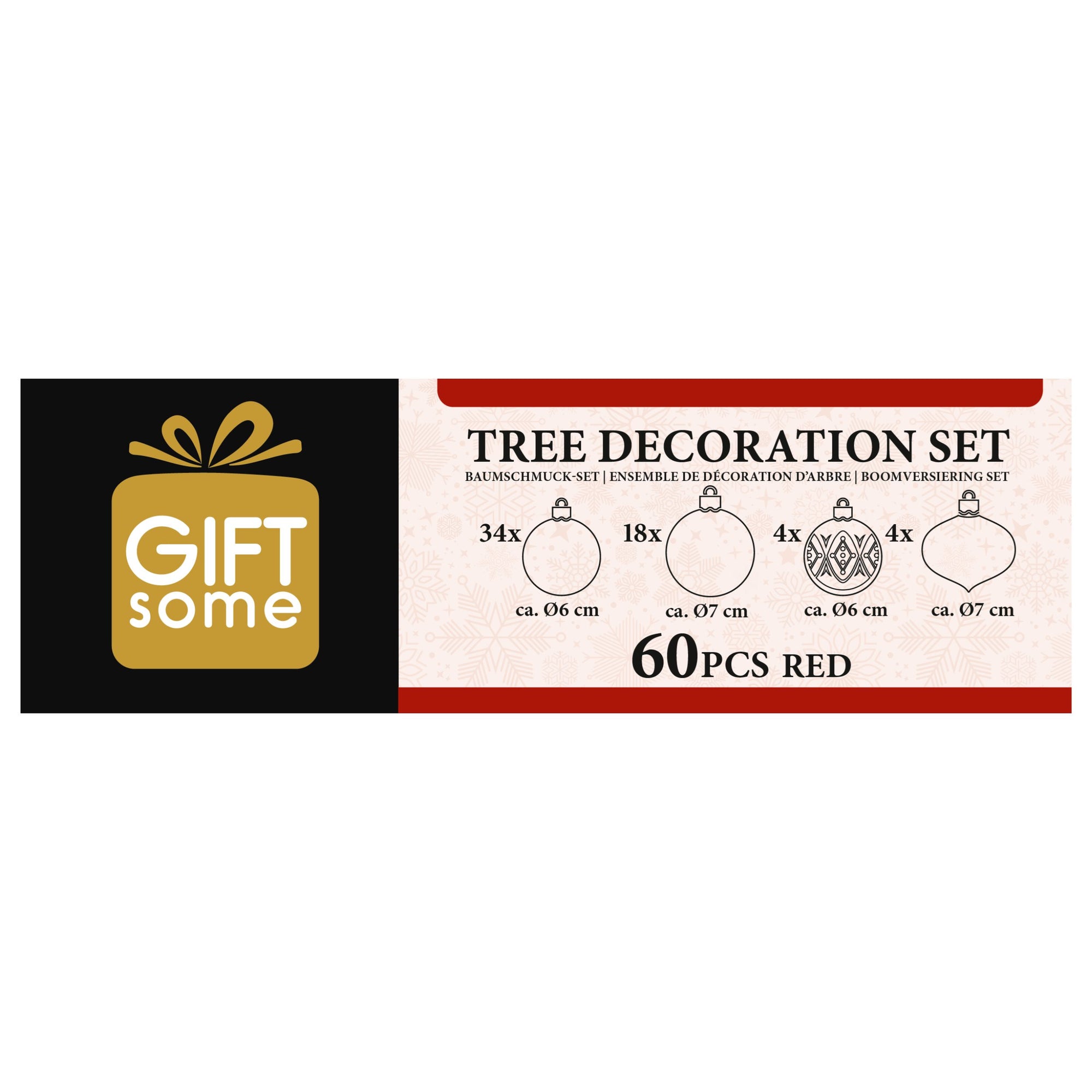GIFTSOME KERSTBALLEN SET 60 STUKS ROOD - Tuincentrum Lopik