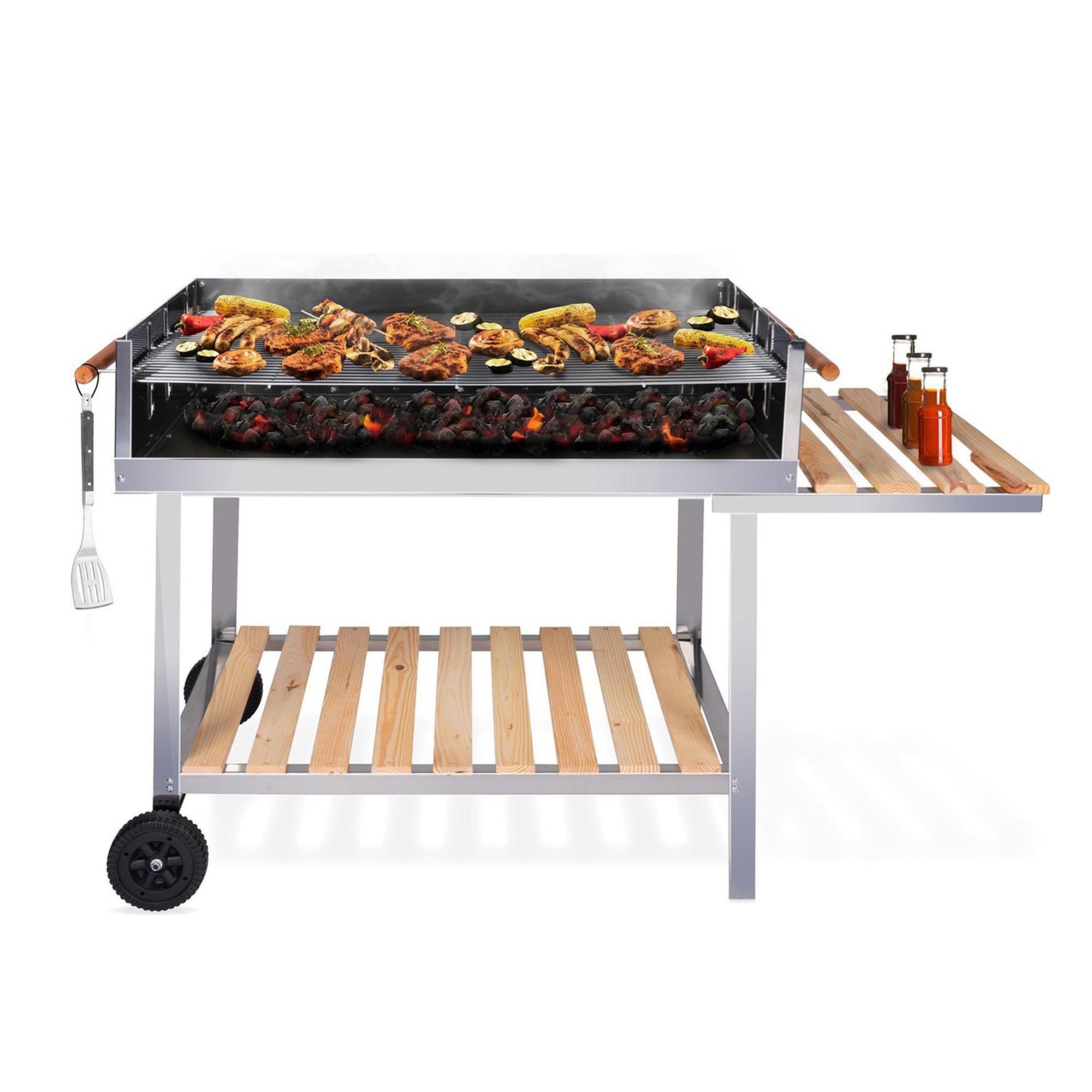 BBQ COLLECTION TROLLEY BARBECUE MET WIELEN EN WERKBLAD MOBIEL EN PRAKTISCH - Tuincentrum Lopik