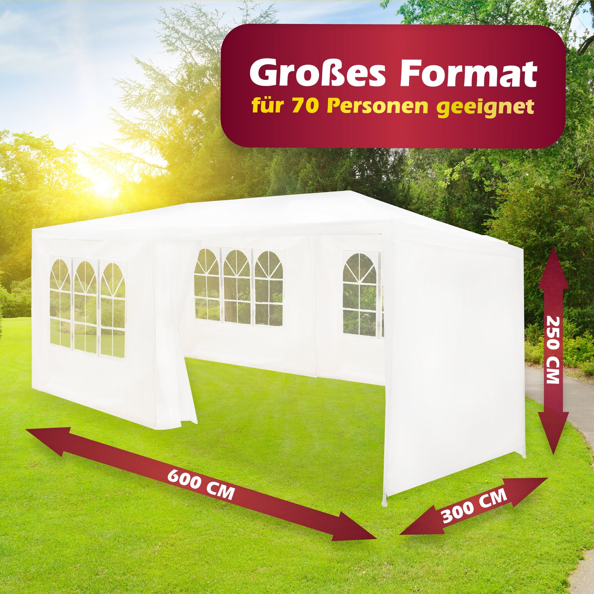 LIFETIME GARDEN PARTYTENT MET ZIJWANDEN 2.5X6X3M WIT - Tuincentrum Lopik