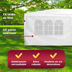 LIFETIME GARDEN PARTYTENT MET ZIJWANDEN 2.5X6X3M WIT - Tuincentrum Lopik