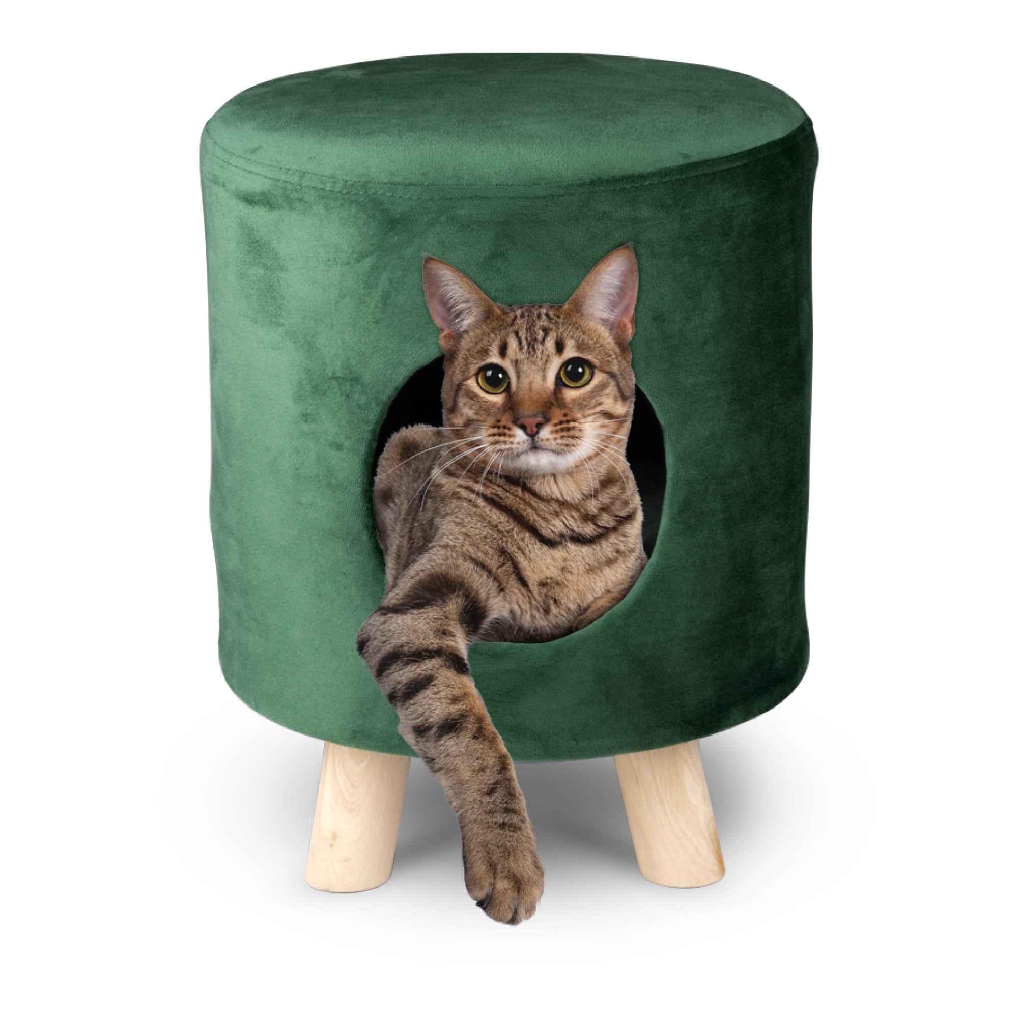 MAXXPRO KATTENHUISJE POEF Ø33CM SMARAGDGROEN - Tuincentrum Lopik