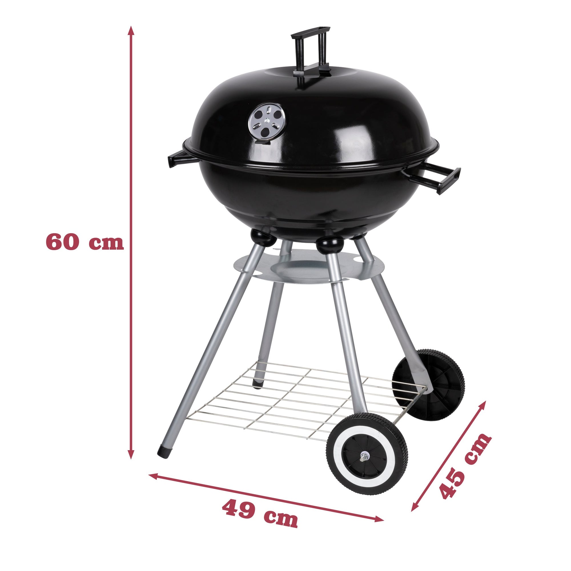 LONE STAR BARBECUE ROND Ø46CM MET DEKSEL ROESTVRIJ STAAL - Tuincentrum Lopik
