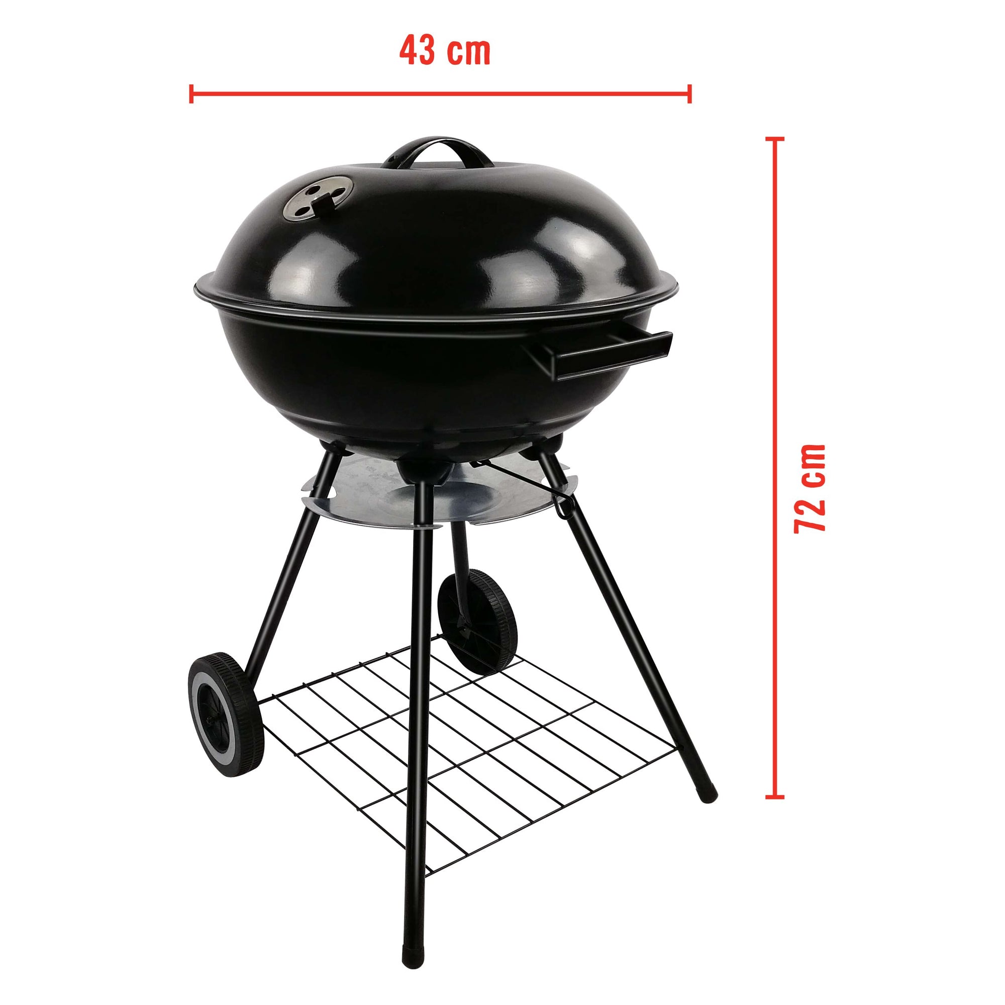 BBQ COLLECTION BARBECUE DEKSEL MET HANDVAT Ø43CM ROESTVRIJ STAAL - Tuincentrum Lopik