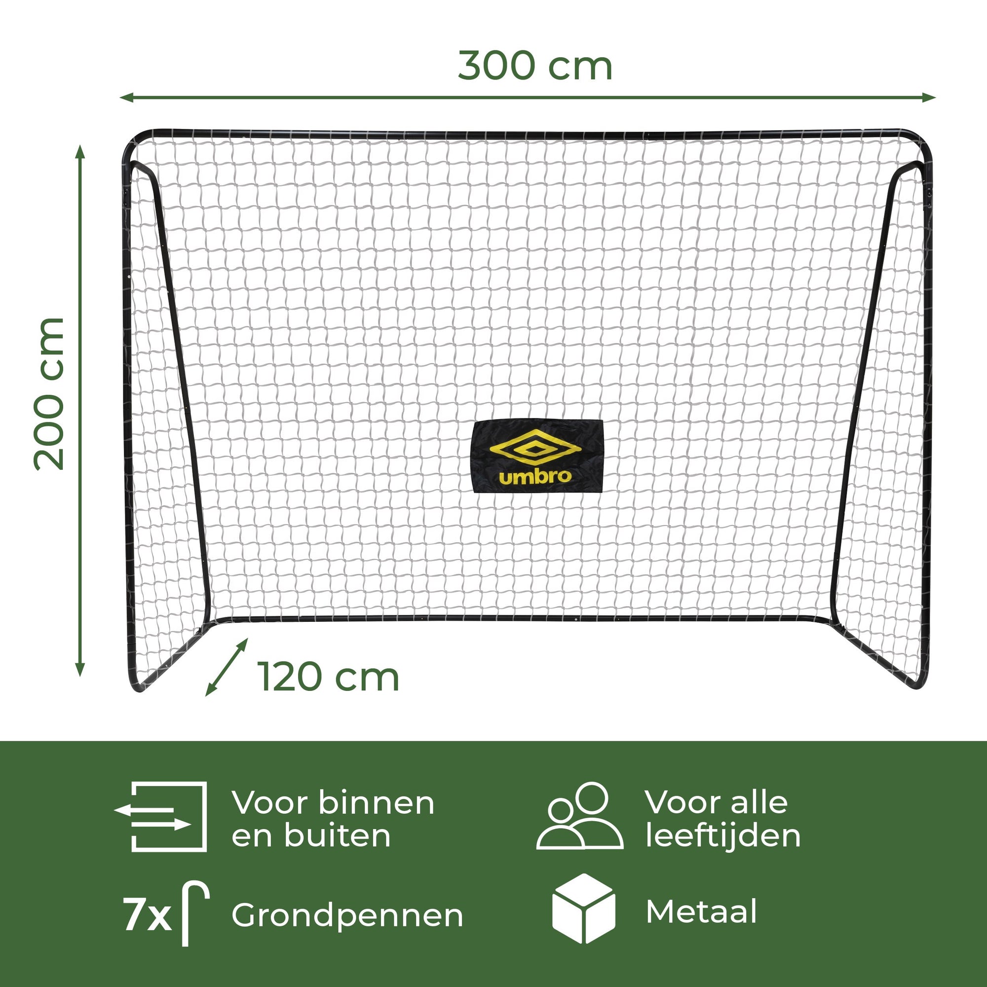 UMBRO VOETBALDOEL 300X205X120CM METAAL - Tuincentrum Lopik