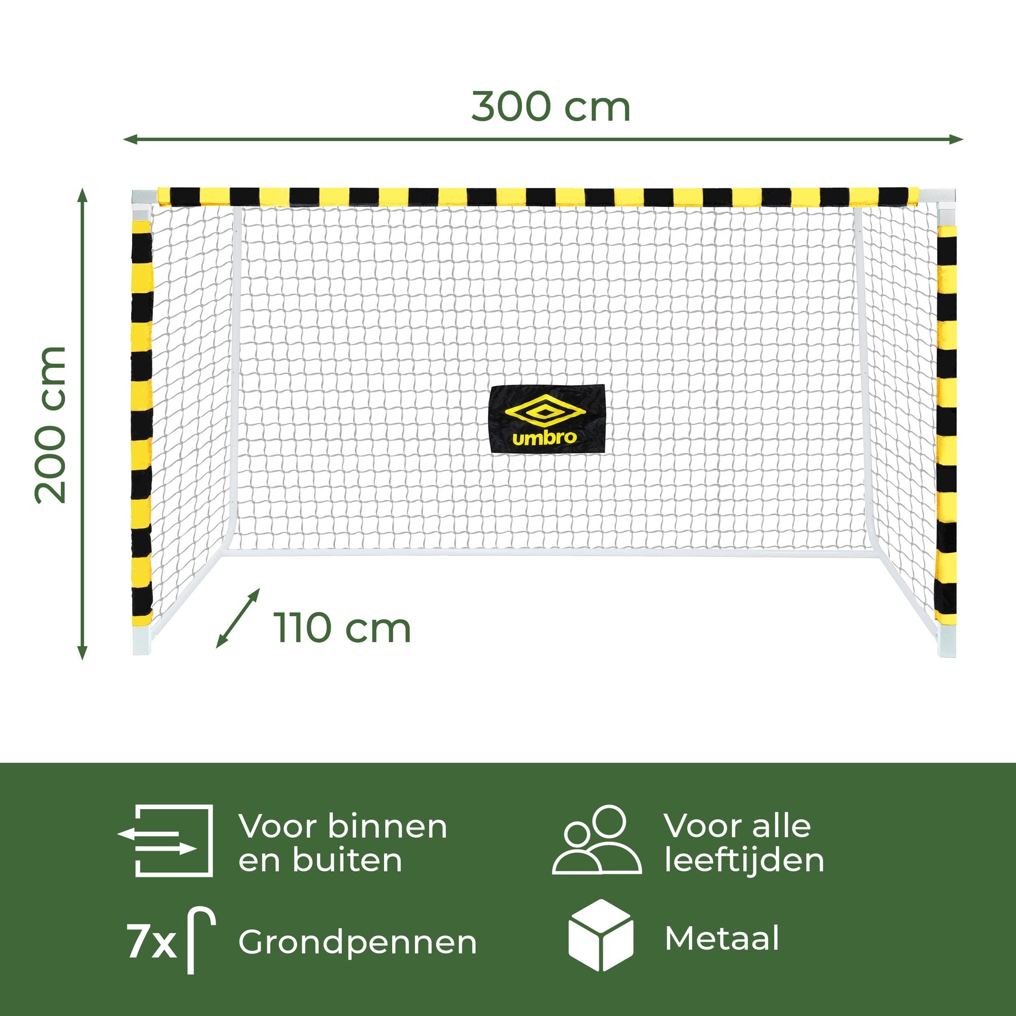 UMBRO VOETBALDOEL 300X200X110CM METAAL - Tuincentrum Lopik
