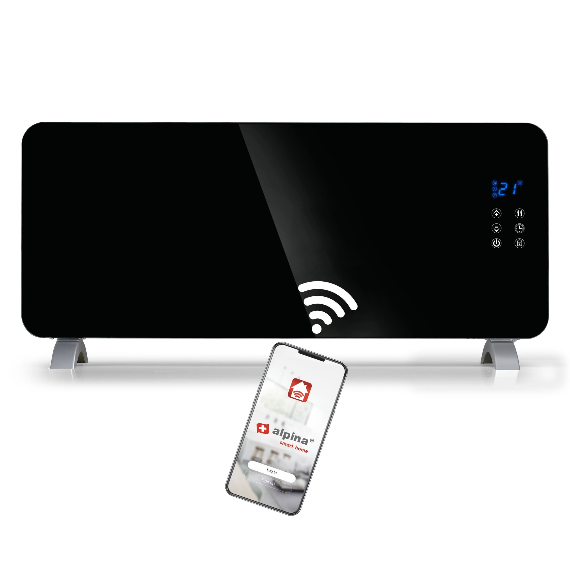 ALPINA GLASS PANEL HEATER 230V 2000W WIFI SLIMME VERWARMING - Tuincentrum Lopik