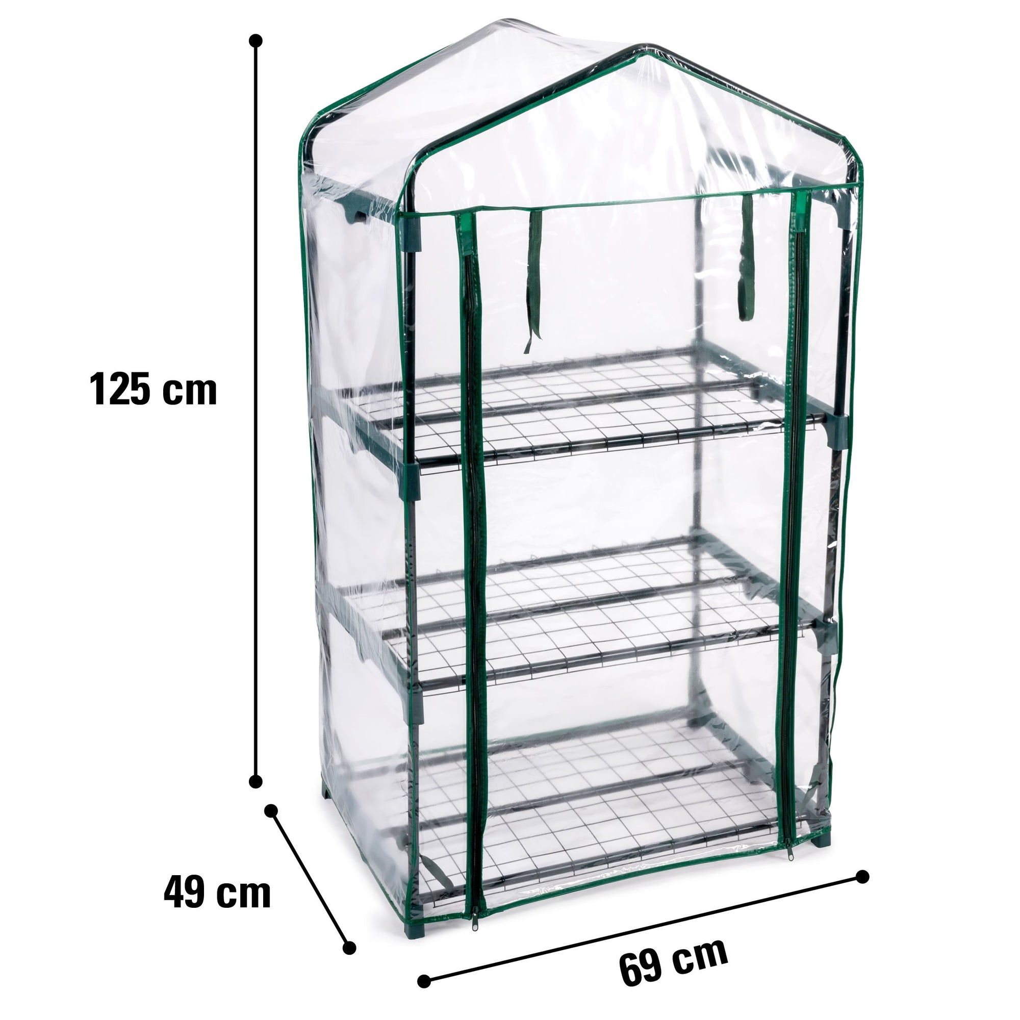 KINZO GREENHOUSE 3L 69X49X125CM - KAS 3 LAGEN - Tuincentrum Lopik