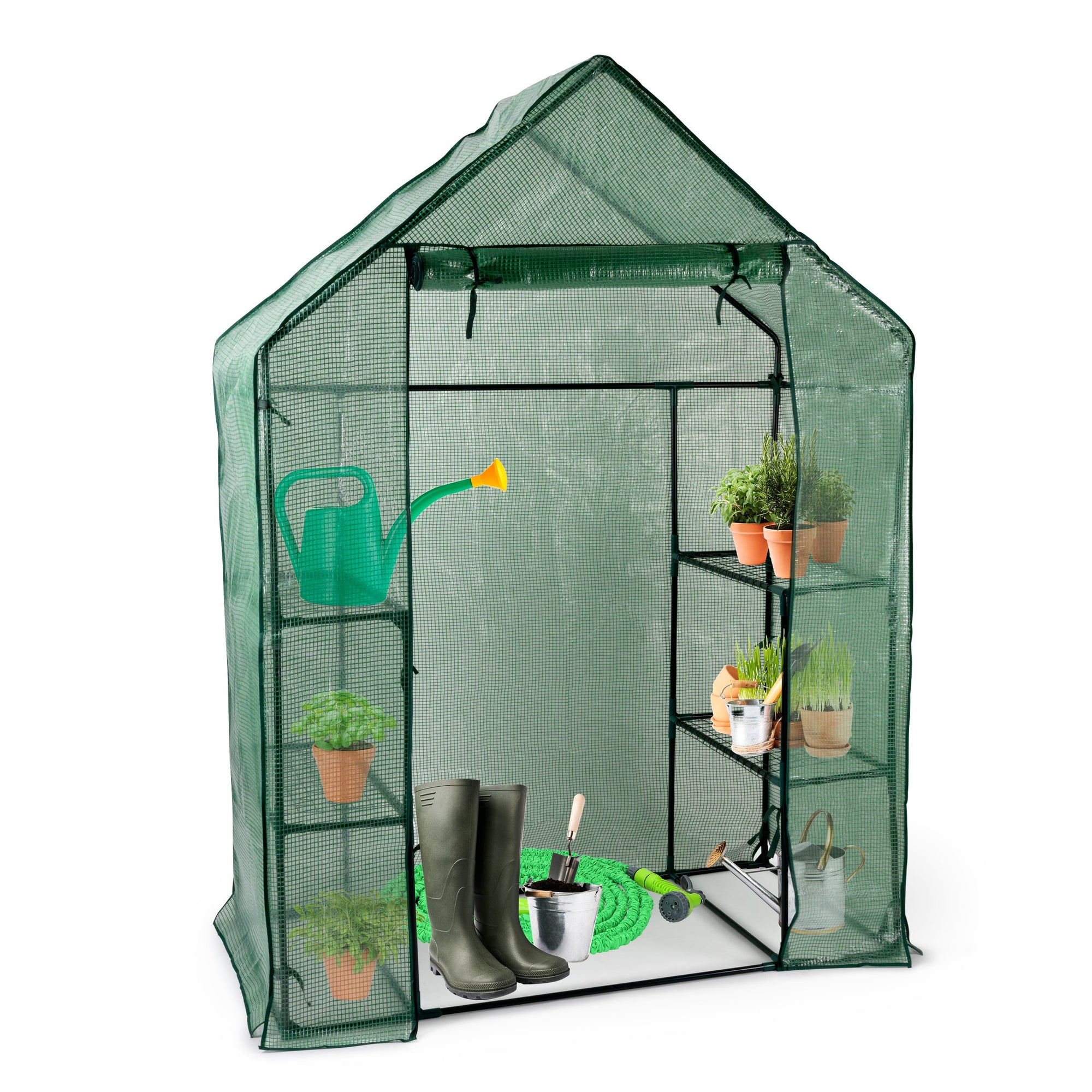 KINZO GREENHOUSE WALK-IN 143X73X195CM - INLOOPKAS 6 LAGEN - Tuincentrum Lopik