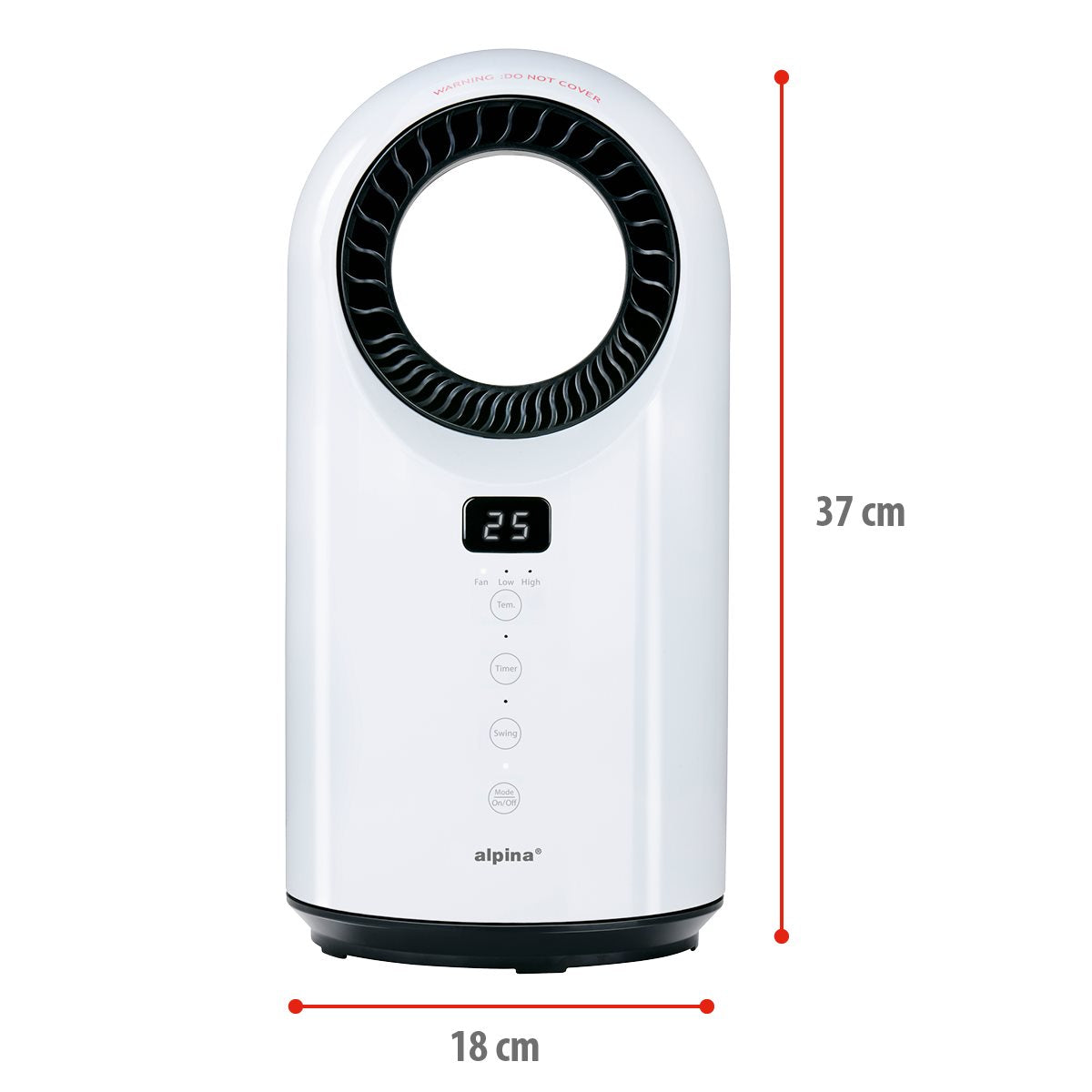 ALPINA BLADELESS PTC HEATER 1000-1500W - Tuincentrum Lopik