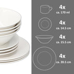 ALPINA ONTBIJTSET 16-DELIG WIT - Tuincentrum Lopik