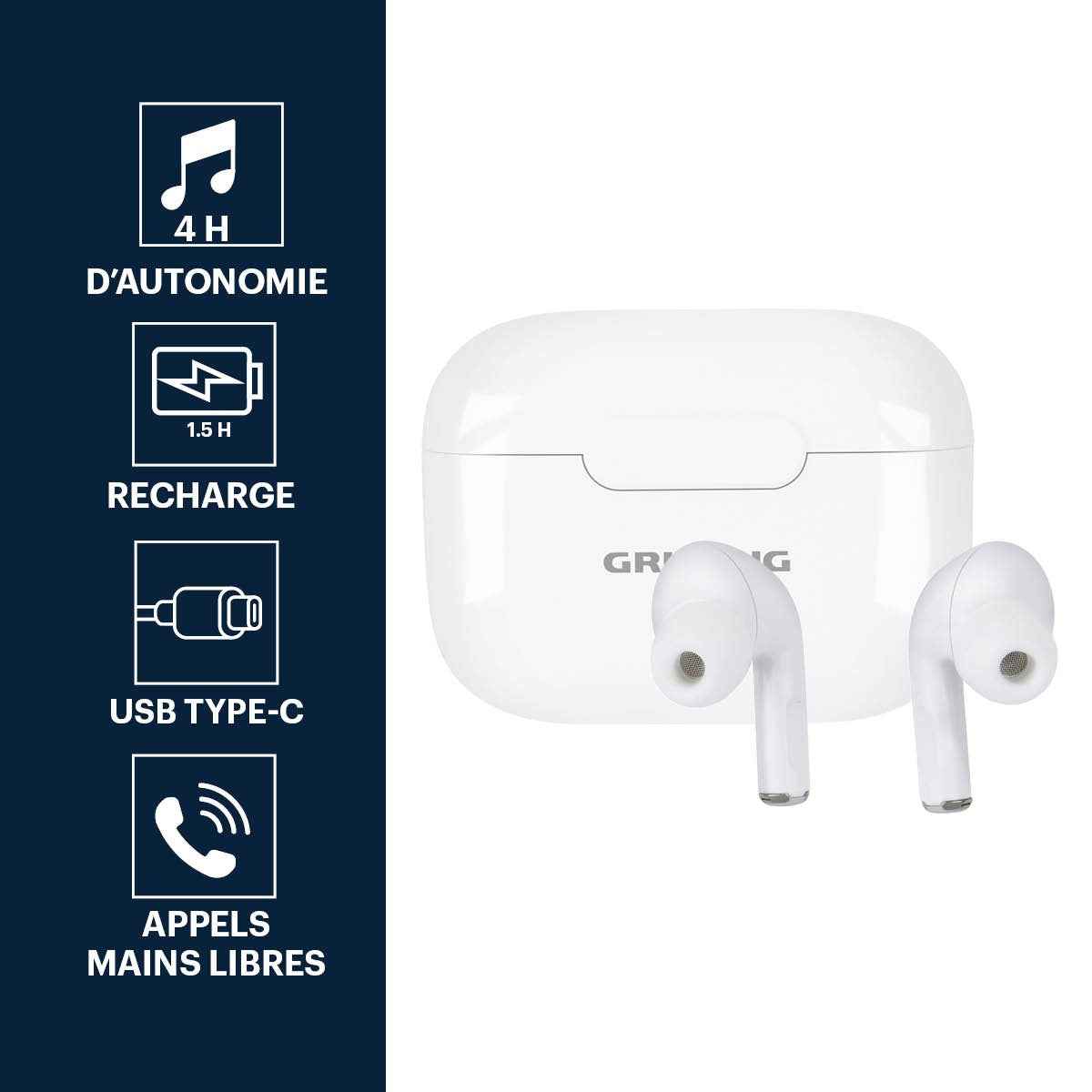 GRUNDIG DRAADLOZE EARBUDS TWS 230 MAH - Tuincentrum Lopik