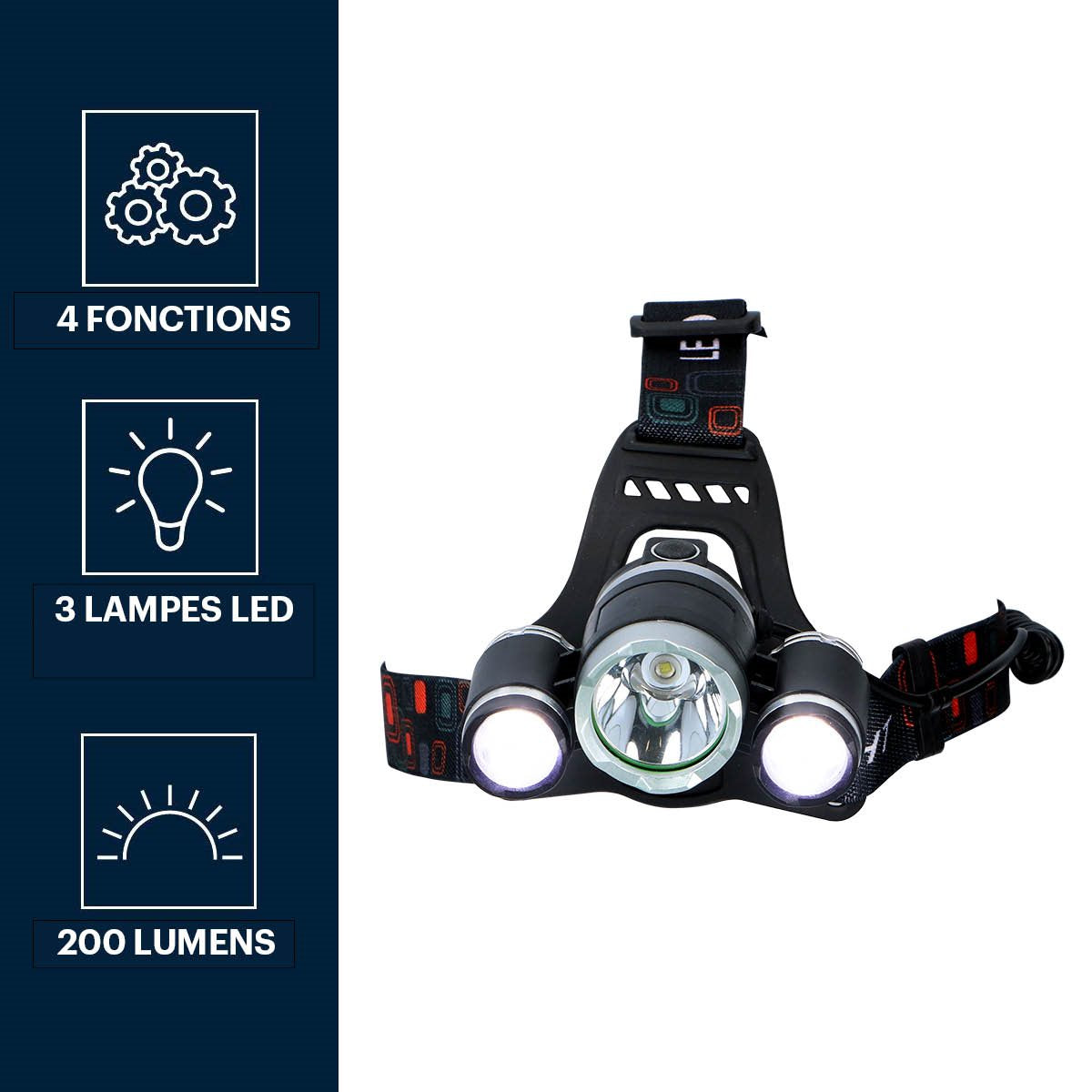 GRUNDIG HOOFDLAMP 3 LICHTEN OPLAADBAAR - Tuincentrum Lopik