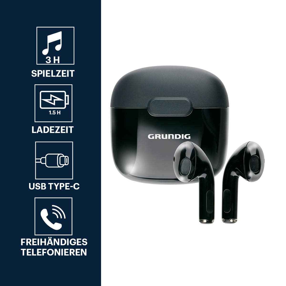 GRUNDIG DRAADLOZE OORDOPJES TWS BLUETOOTH WIT - Tuincentrum Lopik