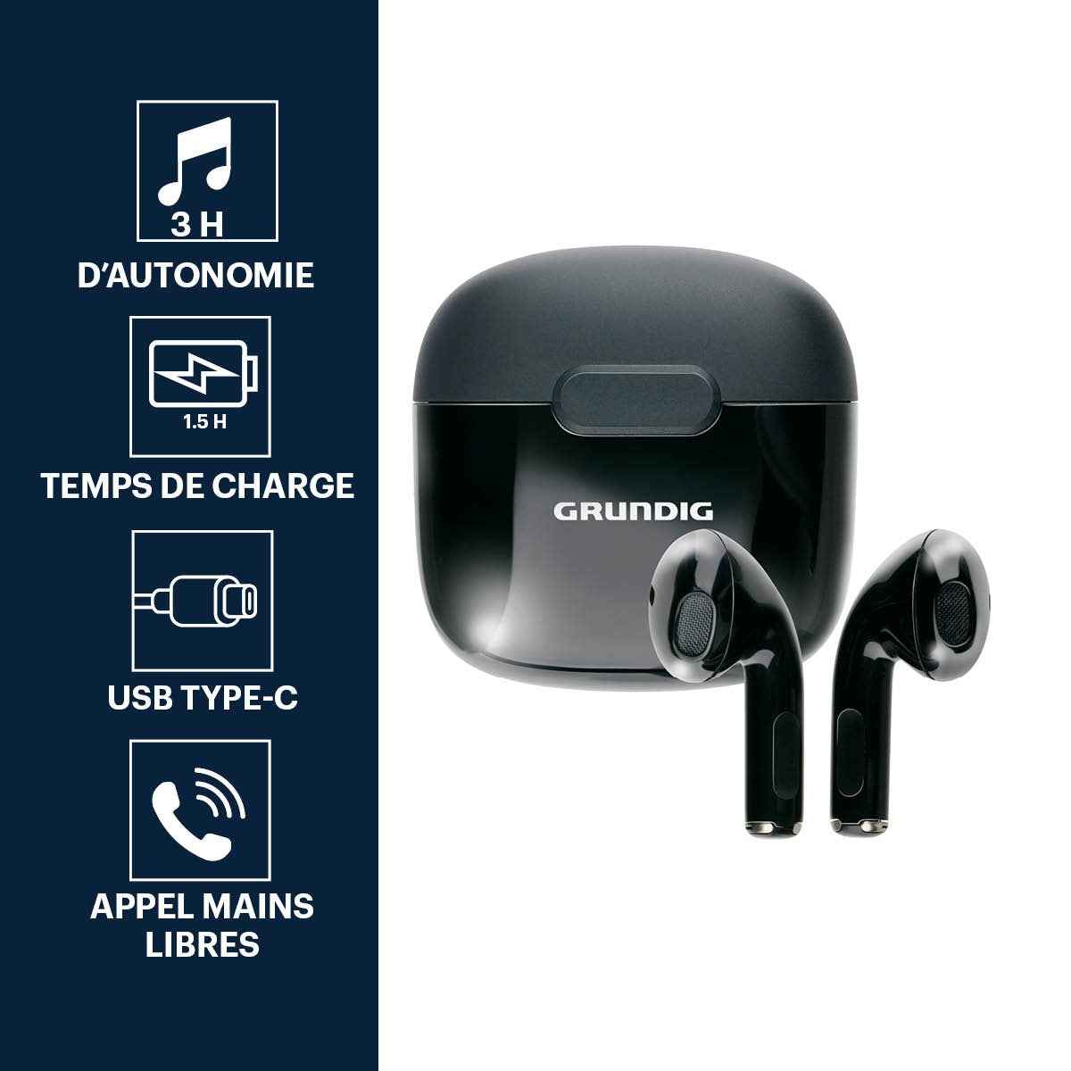 GRUNDIG DRAADLOZE OORDOPJES TWS BLUETOOTH WIT - Tuincentrum Lopik