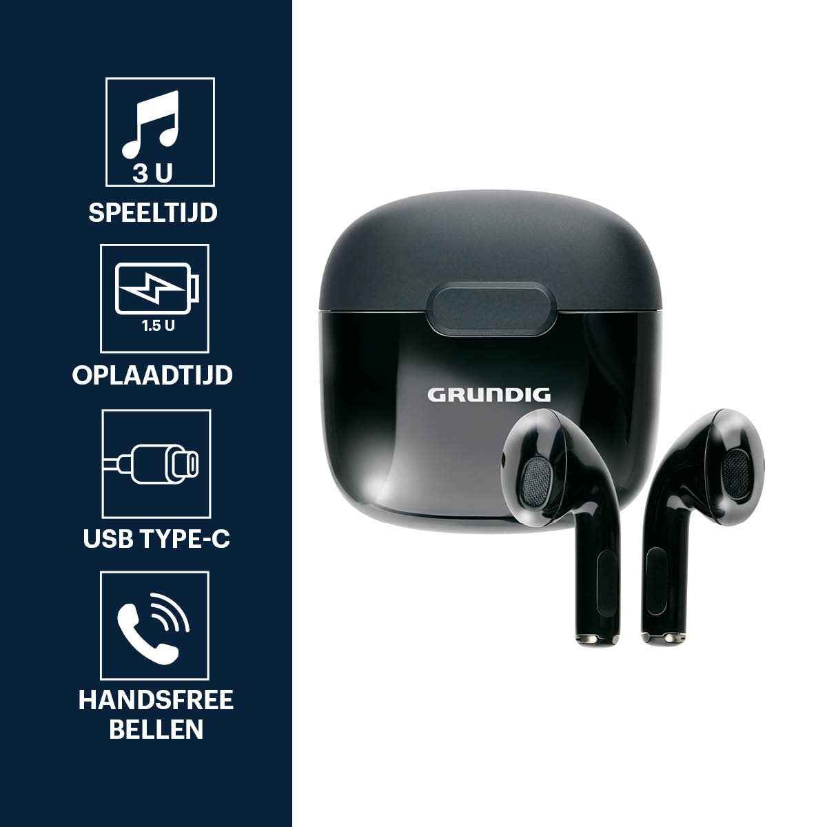 GRUNDIG DRAADLOZE OORDOPJES TWS BLUETOOTH WIT - Tuincentrum Lopik