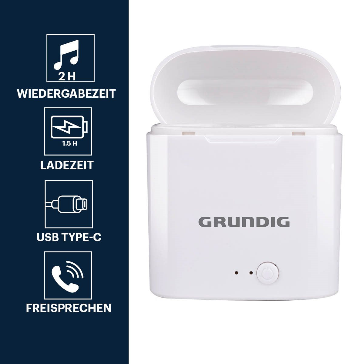 GRUNDIG DRAADLOZE BLUETOOTH OORDOPJES MET OPLAADCASE - Tuincentrum Lopik