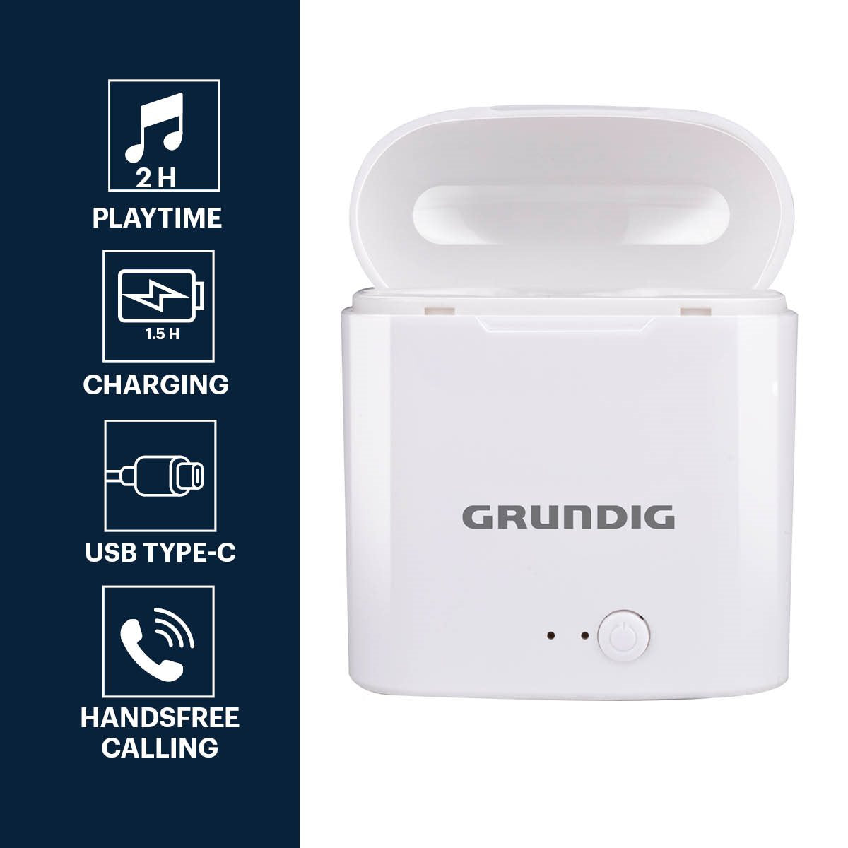 GRUNDIG DRAADLOZE BLUETOOTH OORDOPJES MET OPLAADCASE - Tuincentrum Lopik