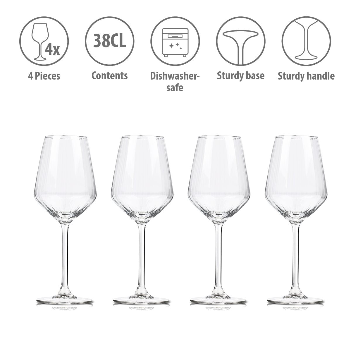 ALPINA WITTE WIJNGLAZEN SET 4 STUKS 38CL - Tuincentrum Lopik