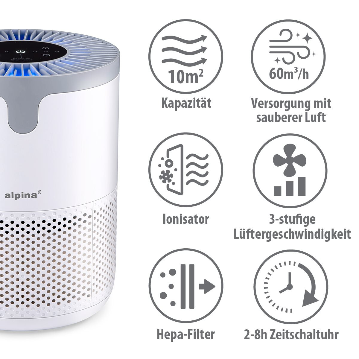 ALPINA LUCHTREINIGER 230V 12W 60 M³/H - Tuincentrum Lopik