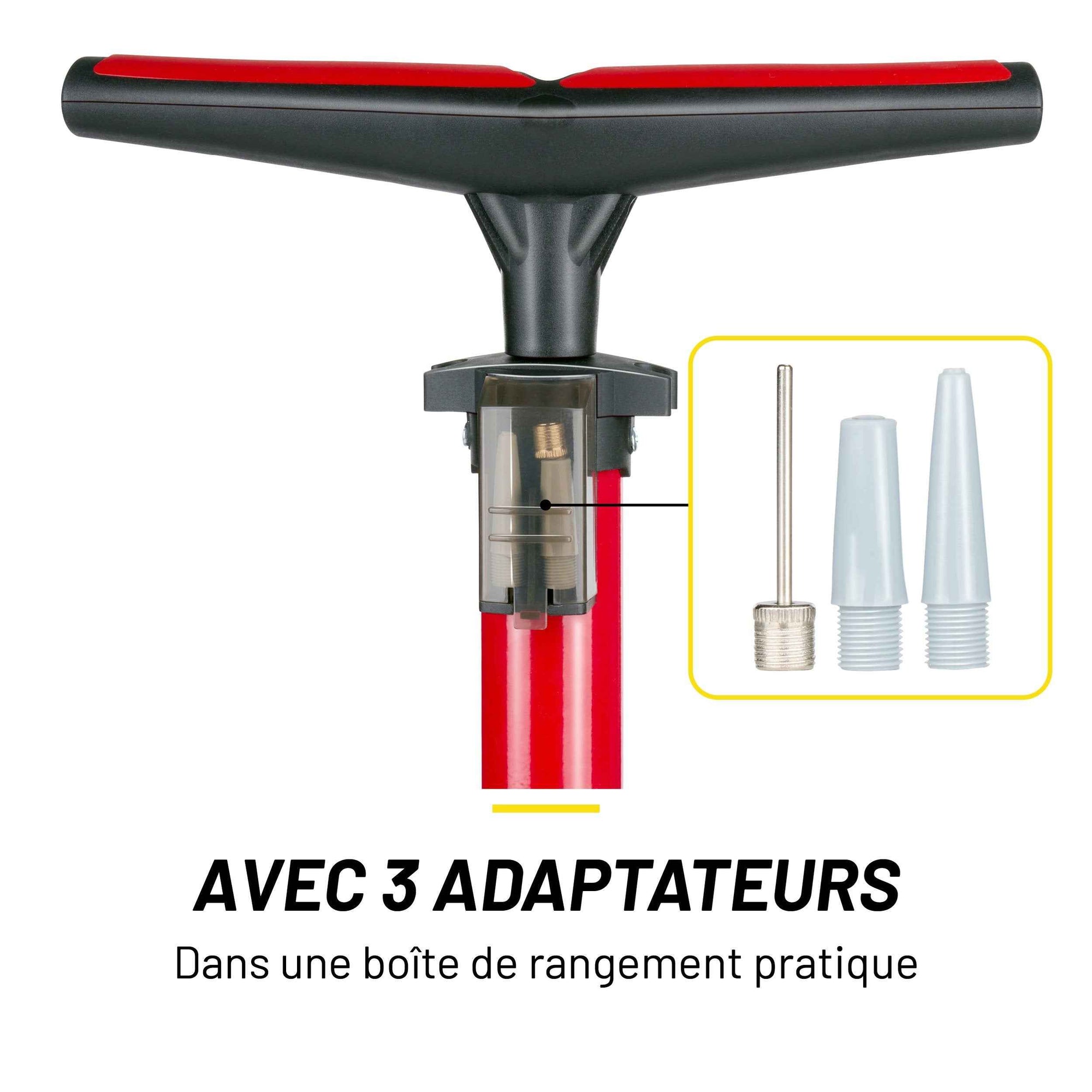 DUNLOP FIETSPOMP VLOERPOMP MET MANOMETER ZWART/ROOD - Tuincentrum Lopik