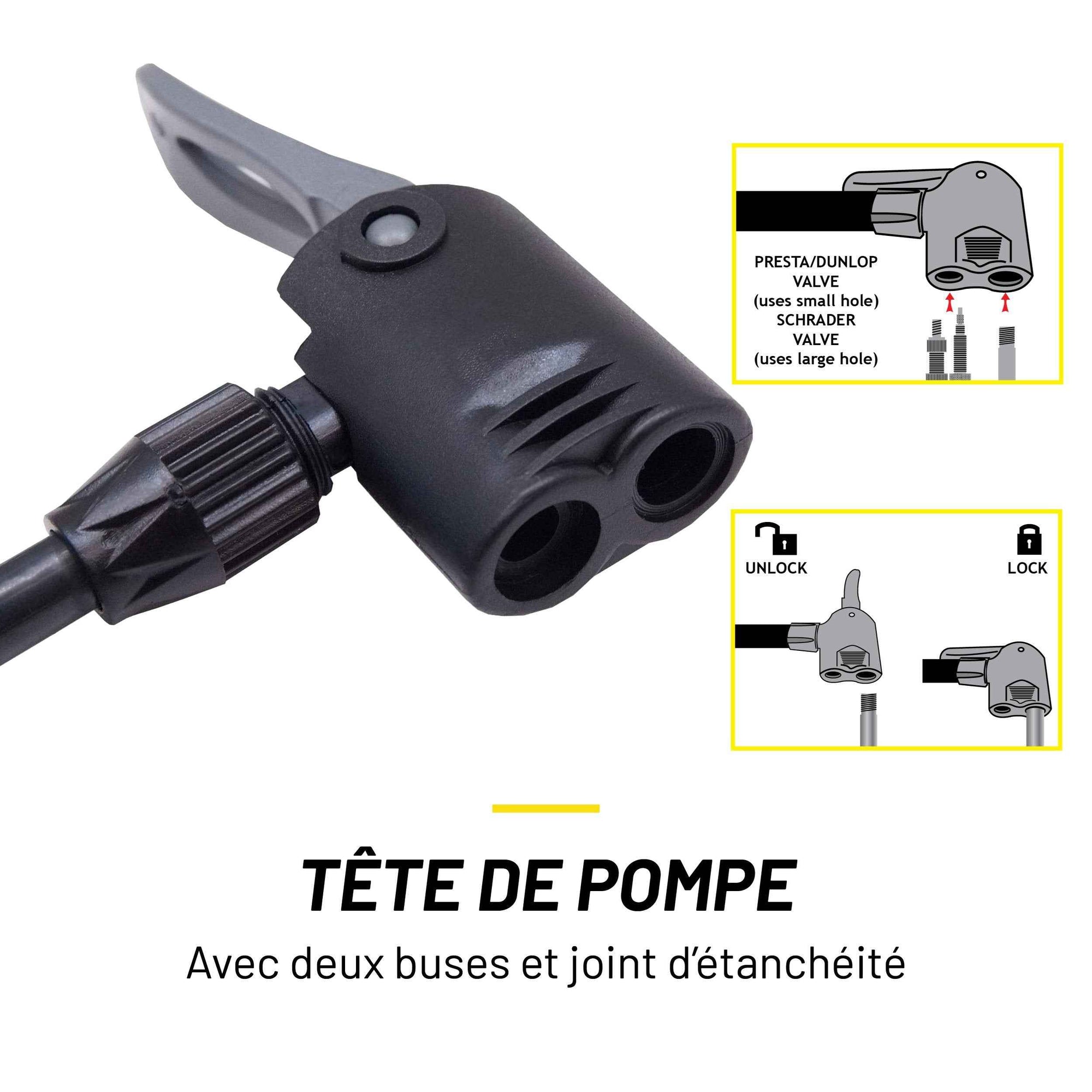 DUNLOP FIETSPOMP VLOERPOMP MET MANOMETER ZWART/ROOD - Tuincentrum Lopik