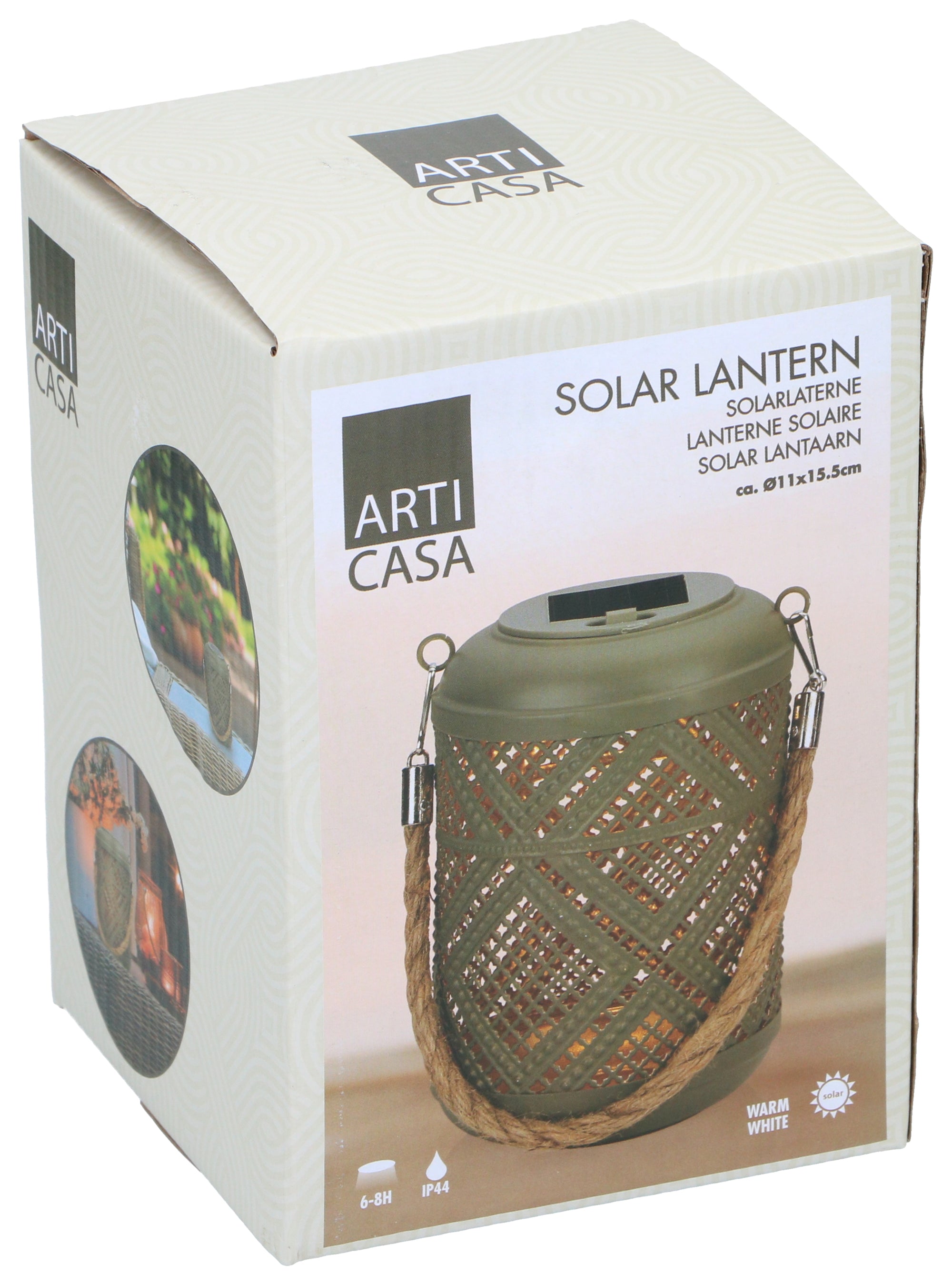 ARTI CASA SOLAR LANTAARN GRIJS 15.5CM - Tuincentrum Lopik